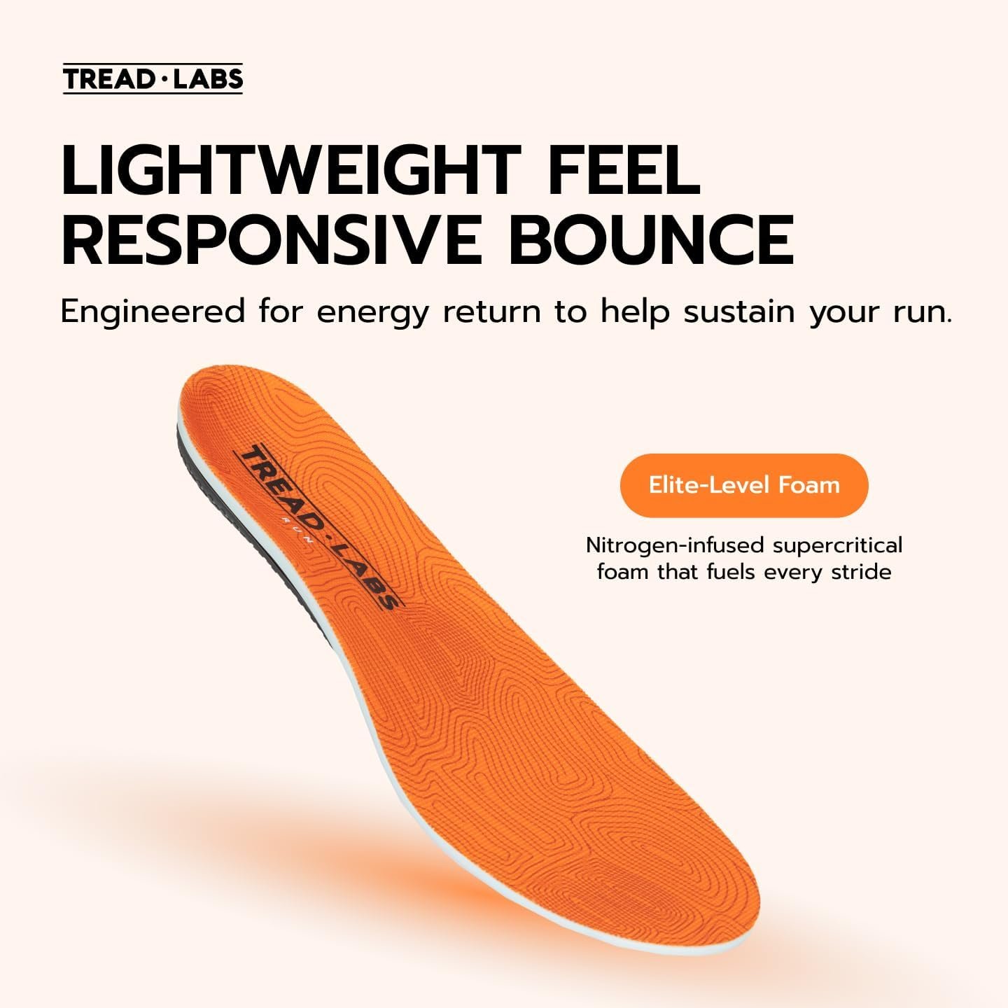 Tread Labs Run Insoles – Performance Arch Support for Runners – Improves Stability, Reduces Fatigue & Supports Efficient Stride – Replaceable Top Cover – Men & Women - Image 3