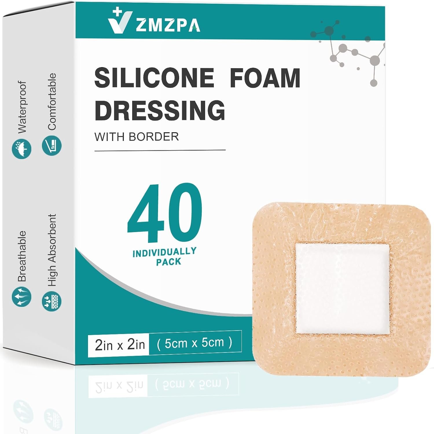 40 Pcs Silicone Foam Dressing 2...