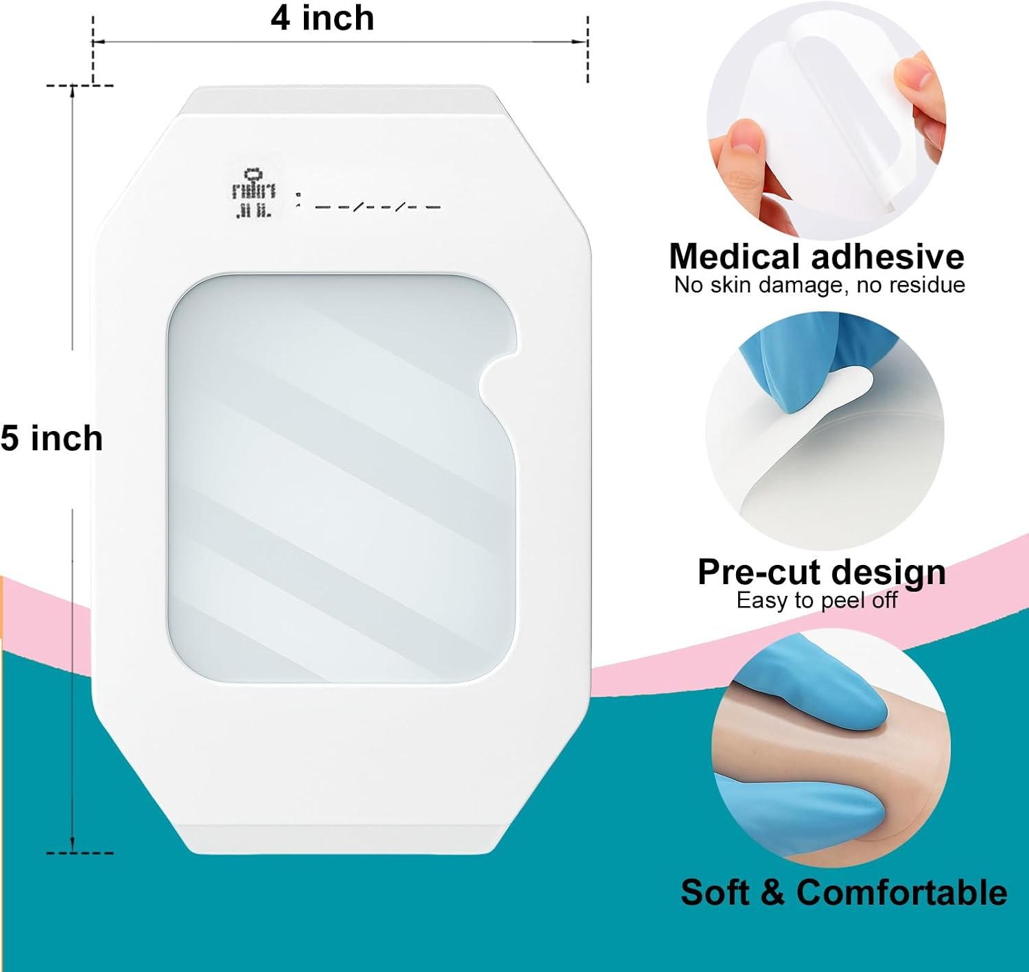 32 Pack Transparent Film Dressing 4"x4.75", Waterproof Bandages Waterproof Bandages for Swimming, Showering, Wounds, Post Surgical or IV Shield, Tattoo Aftercare Bandage, Adhesive Patches - Image 2