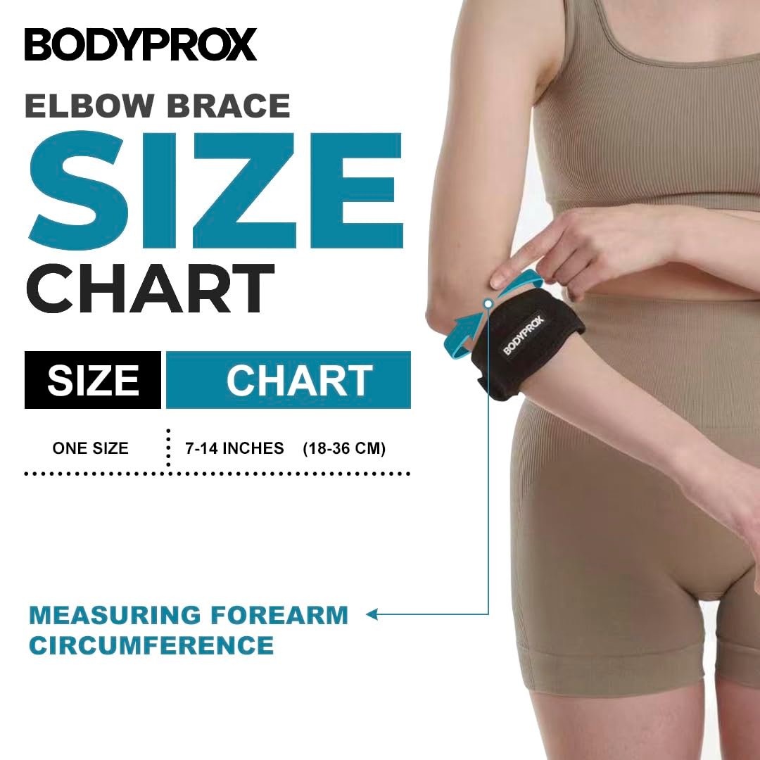 Bodyprox Elbow Brace 2 Pack for Tennis & Golfer's Elbow Pain Relief - Image 5