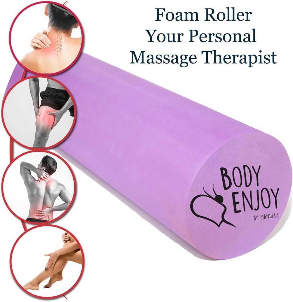 Small Size Medium-Hard Density EVA 4 Inch Foam Roller for Back &Leg Pain; Sore Muscle Recovery; Trigger Point Massage Roller Ø3.75x18inch Physical Therapy; Helps as Spine Cracker Stretcher - Image 6