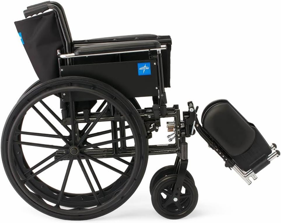 Medline K3 Guardian Wheelchair, 18" Wide Seat, Height-Adjustable Full-Length Arms, Elevating Leg Rests - Lightweight, Foldable Mobility Aid for Enhanced Comfort and Independence - Image 7