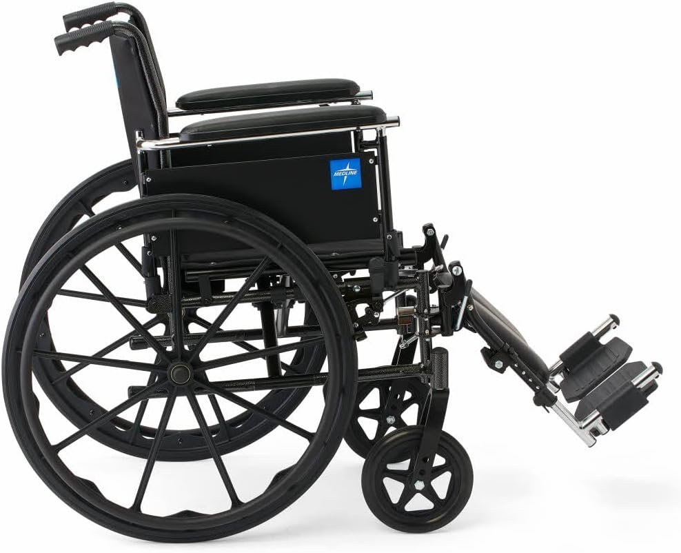 Medline K3 Guardian Wheelchair, 18" Wide Seat, Height-Adjustable Full-Length Arms, Elevating Leg Rests - Lightweight, Foldable Mobility Aid for Enhanced Comfort and Independence - Image 8