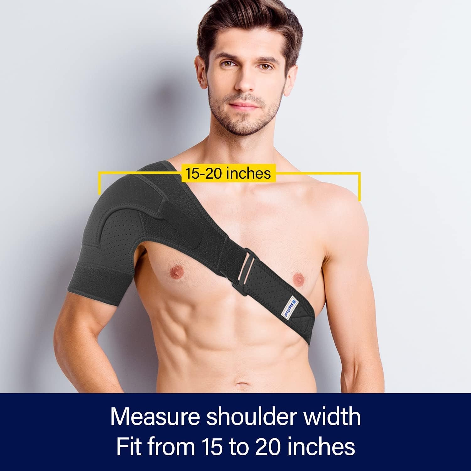 Suptrust Shoulder Brace for Men & Women: Adjustable Shoulder Wrap for Pain Relief, AC Joint, Torn Rotator Cuff, Injuries & Tendonitis - One Size Regular - Image 4
