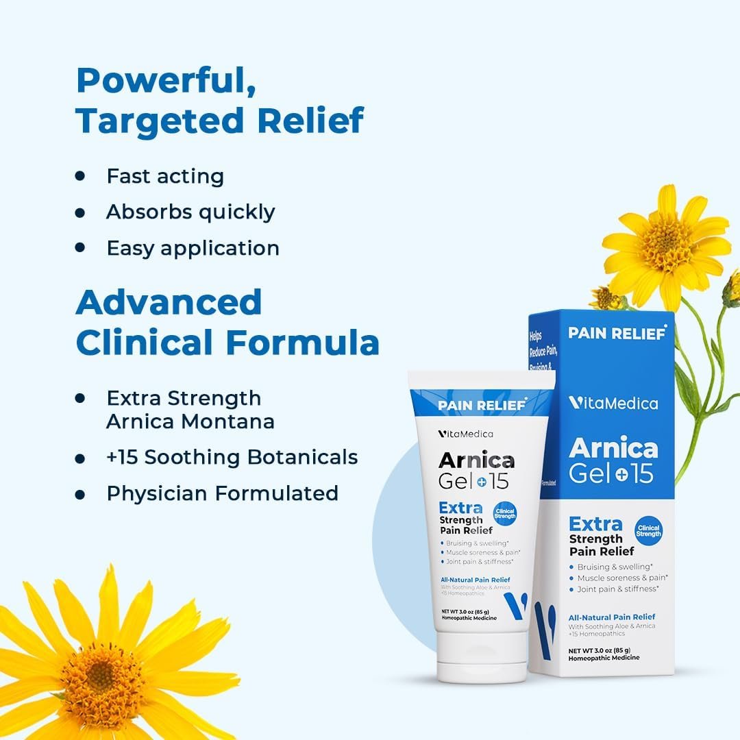 VitaMedica Arnica Gel +15 Healing Plant Compounds, Extra Strength, 3 oz - Image 3