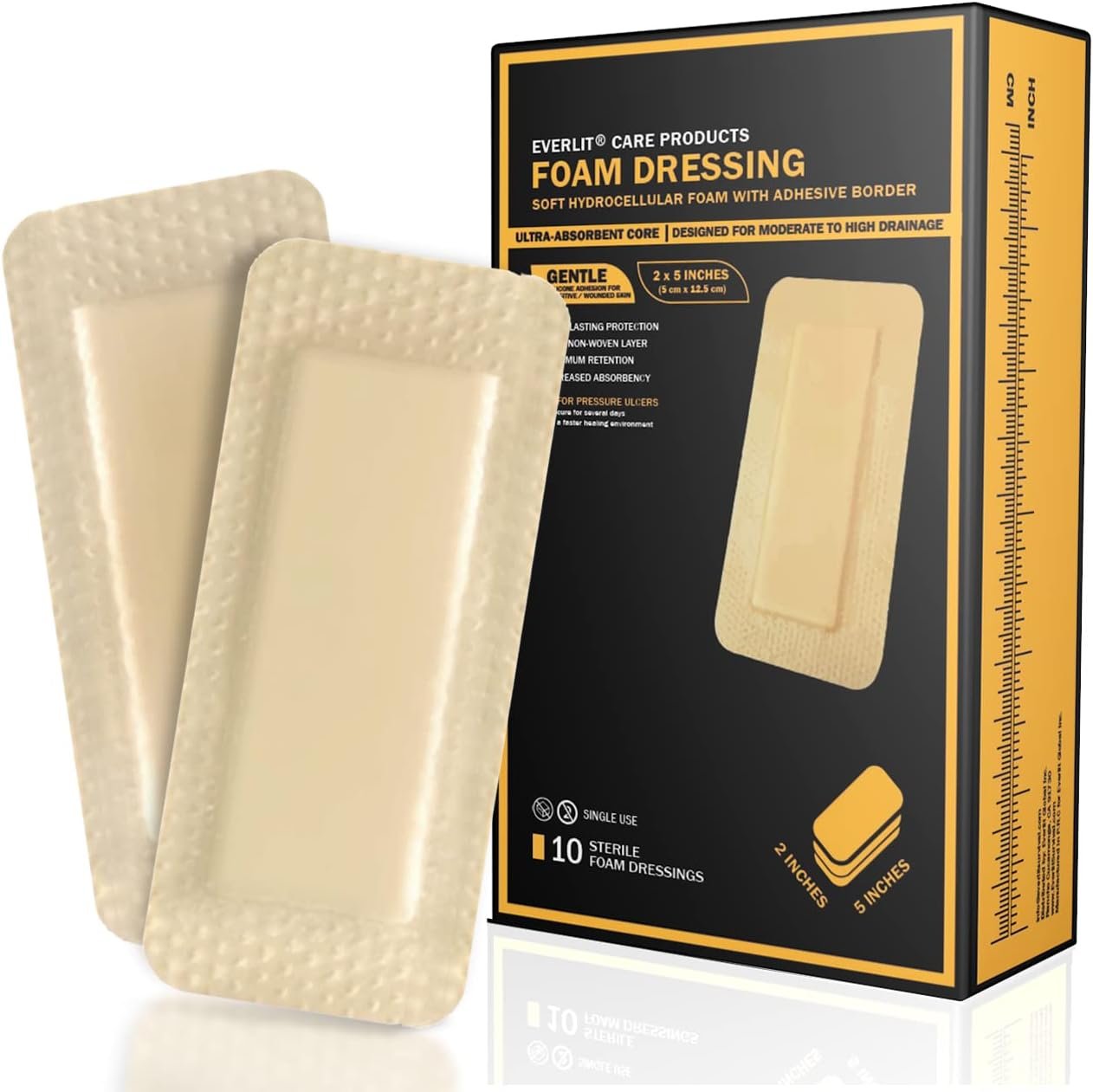 EVERLIT Care Silicone Foam Dressing...