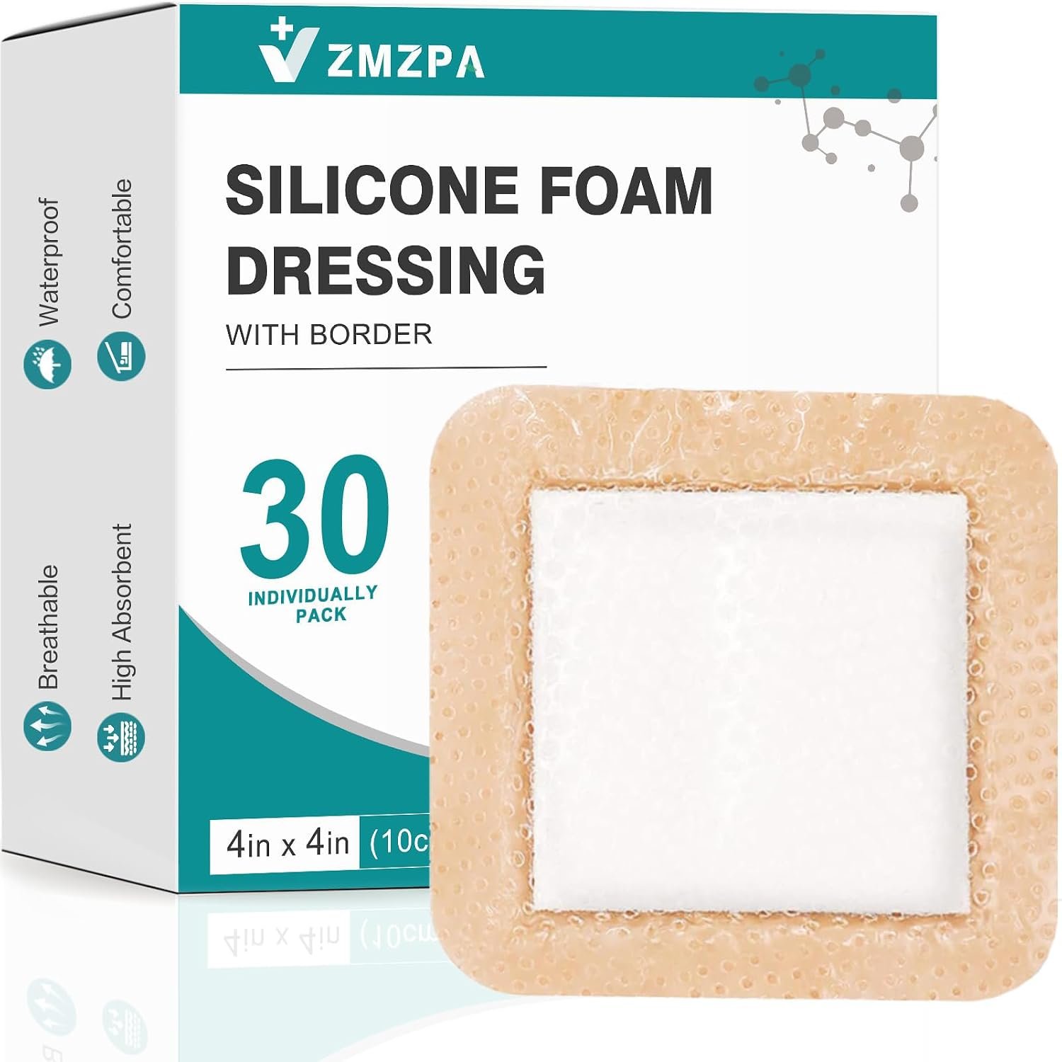 30 Pcs Silicone Foam Dressing 4...