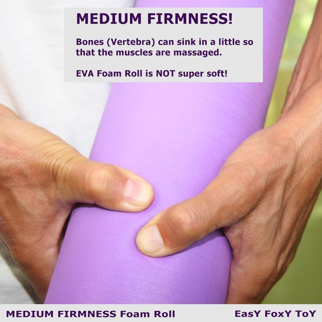 Small Size Medium-Hard Density EVA 4 Inch Foam Roller for Back &Leg Pain; Sore Muscle Recovery; Trigger Point Massage Roller Ø3.75x18inch Physical Therapy; Helps as Spine Cracker Stretcher - Image 3