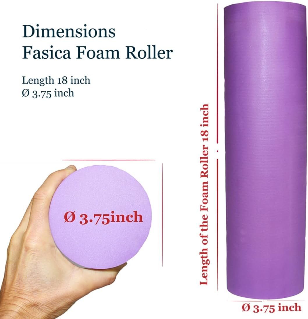 Small Size Medium-Hard Density EVA 4 Inch Foam Roller for Back &Leg Pain; Sore Muscle Recovery; Trigger Point Massage Roller Ø3.75x18inch Physical Therapy; Helps as Spine Cracker Stretcher - Image 7