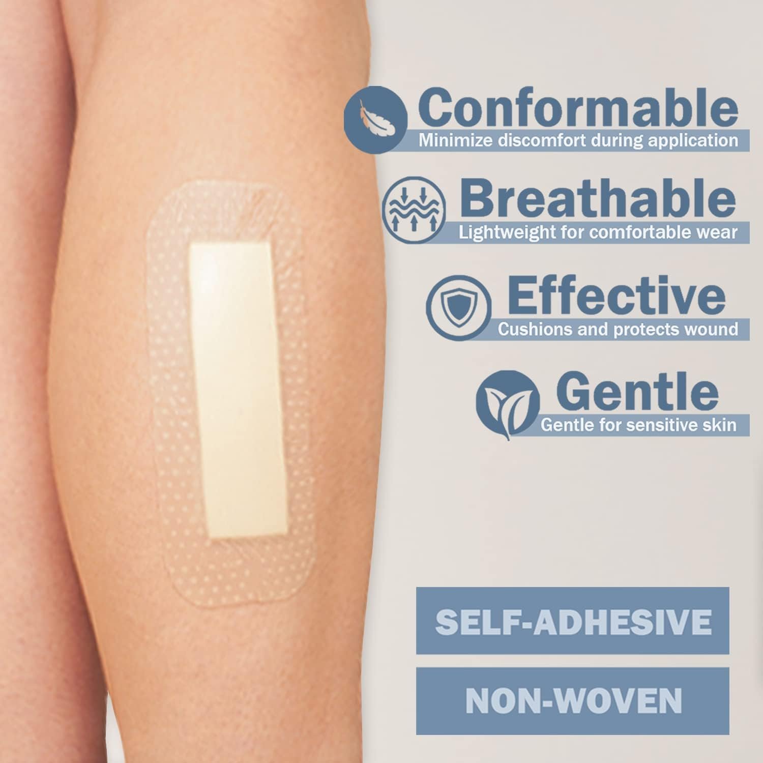 EVERLIT Care Silicone Foam Dressing with Adhesive Border | Highly Absorbent Hypoallergenic Bandages for Chronic Wounds, Bed Sores, Pressure Ulcers | Gentle & Secure Adhesion (2" x 5" | 10 Pack) - Image 5