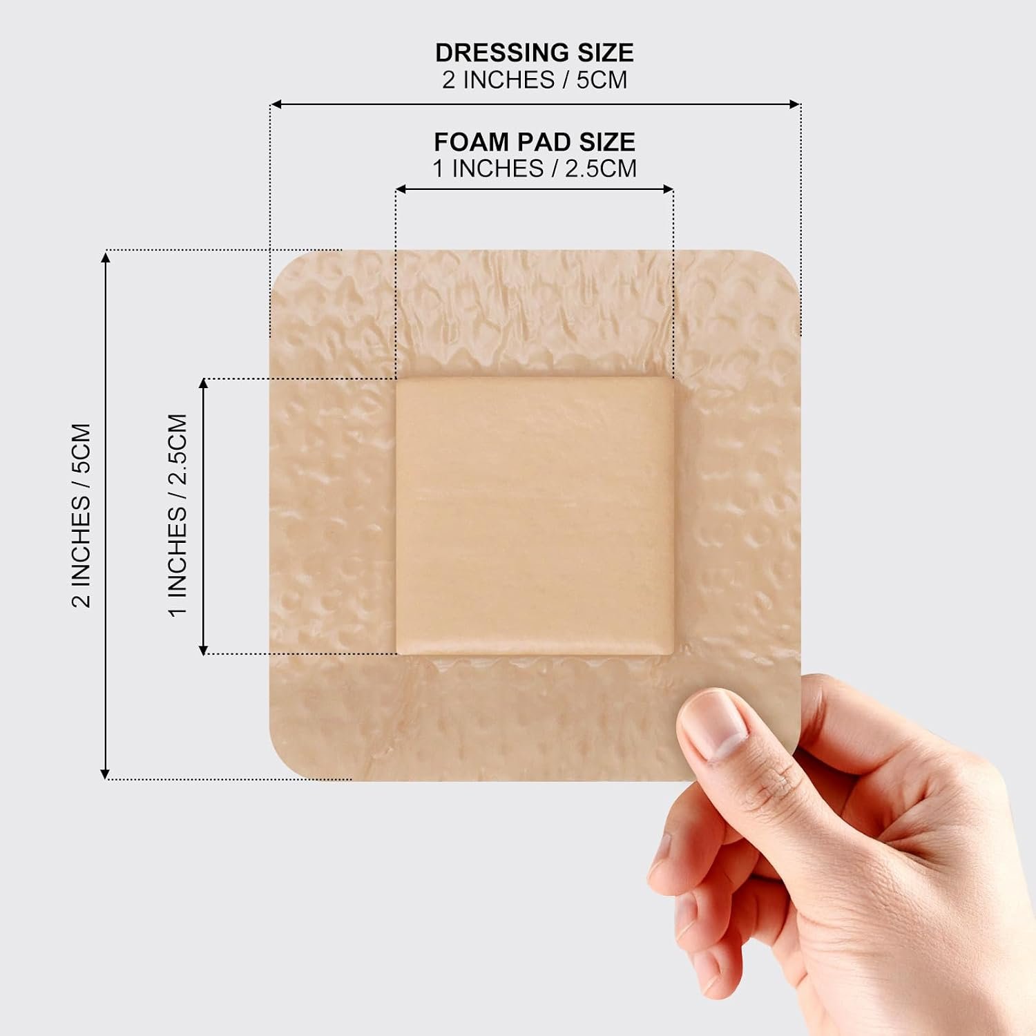 40 Pcs Silicone Foam Dressing 2x2 Gentle Border, Waterproof Silicone Bandages for Wounds Care, Bed Sore Patches, Super Absorbent Wound Dressing, Self Adhesive Pressure Sore Pads (40) - Image 7