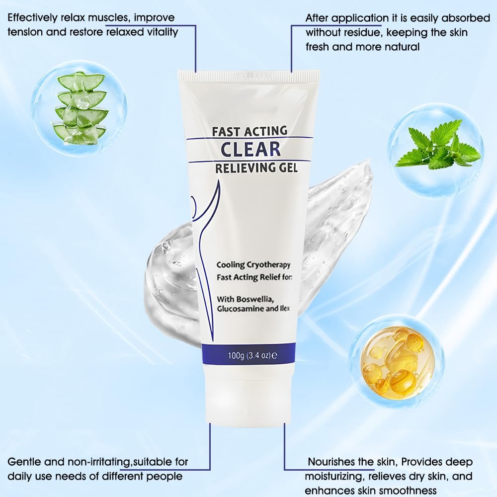 Soothing Cooling Gel 100g,Relieving Body,Sports Soothing Cooling Gel Body Care Lotions,Relieve Muscle Tension,Cooling with Menthol and Frankincense,Fast Absorbing for Women and Men - Image 6