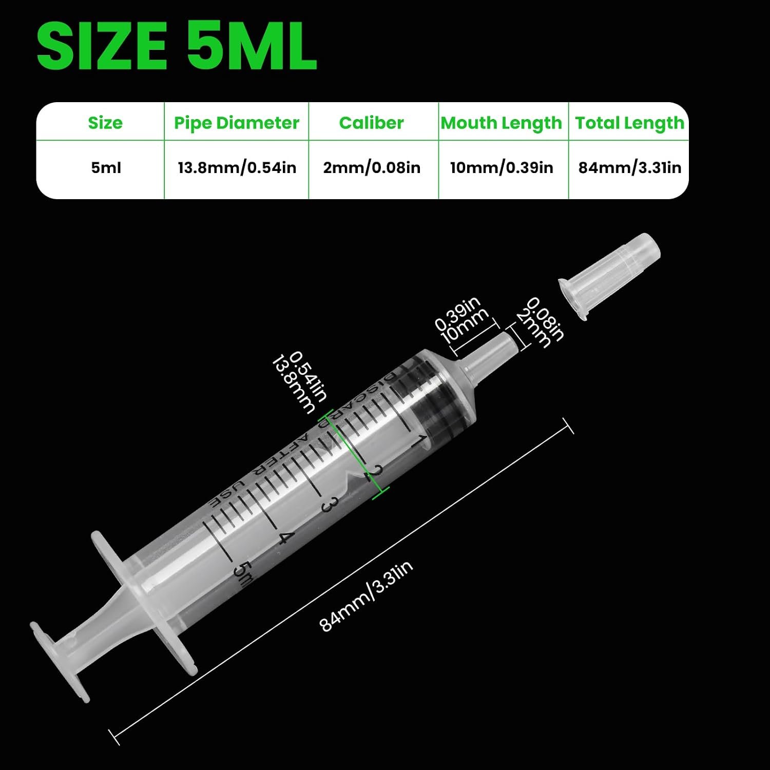 50 PCS 5ml Syringe with Cap for Liquid, Oral Syringe without Needle for Medicine Dropper, Colostrum Collect, Liquid Measuring, Individually Sealed, Luer Slip - Image 2