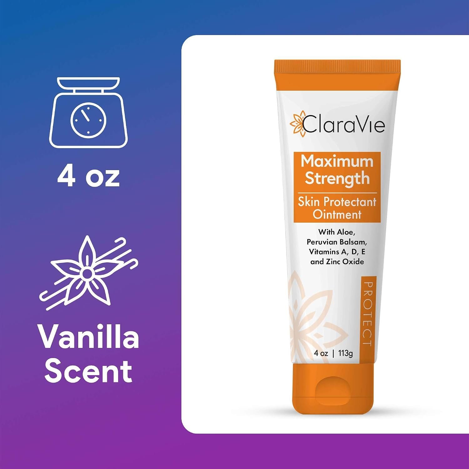 ClaraVie Maximum Strength Moisture Barrier Ointment - 4oz Heat Rash Treatment for Adults - with Aloe, Peruvian Balsam, Vitamins A, D, and E, and Zinc - Image 2