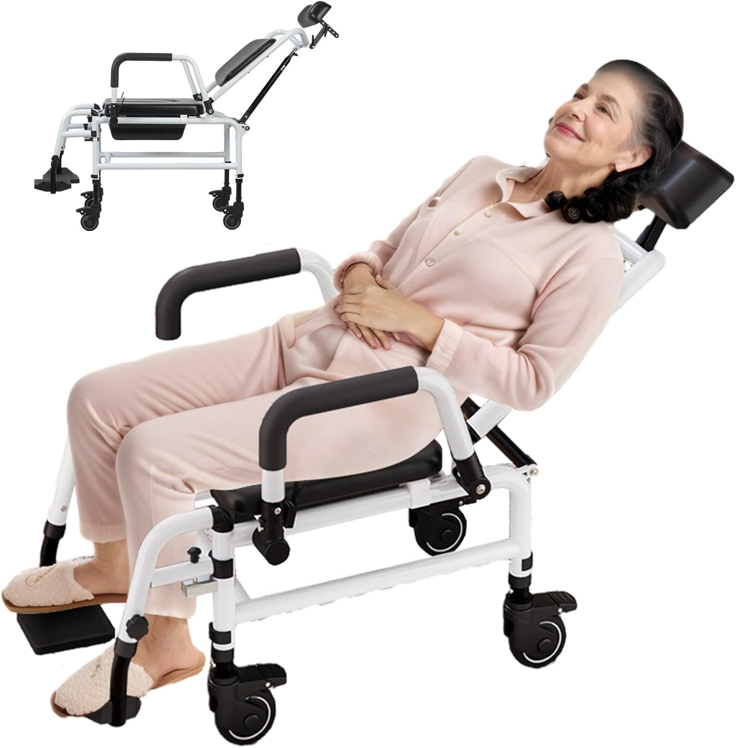 Reclining Shower Chair with Wheels ...