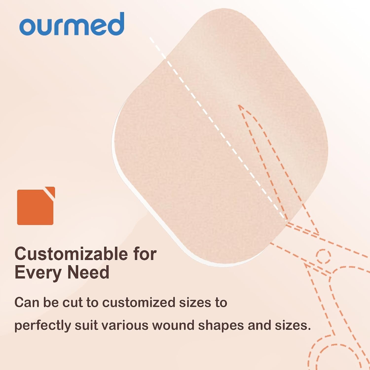 Ourmed Soft Flex Silicone Foam Dressings(4"x 4", Pack of 10), Sterile, Highly Absorbent, Waterproof, No Border, Wound Care for Bed Sores, Pressure Ulcers - Image 5