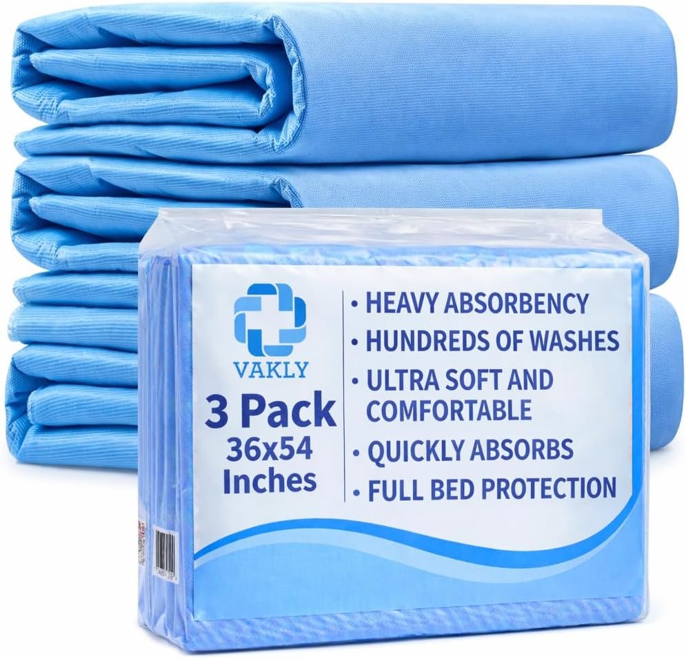 Vakly Washable Reusable Underpads 3...