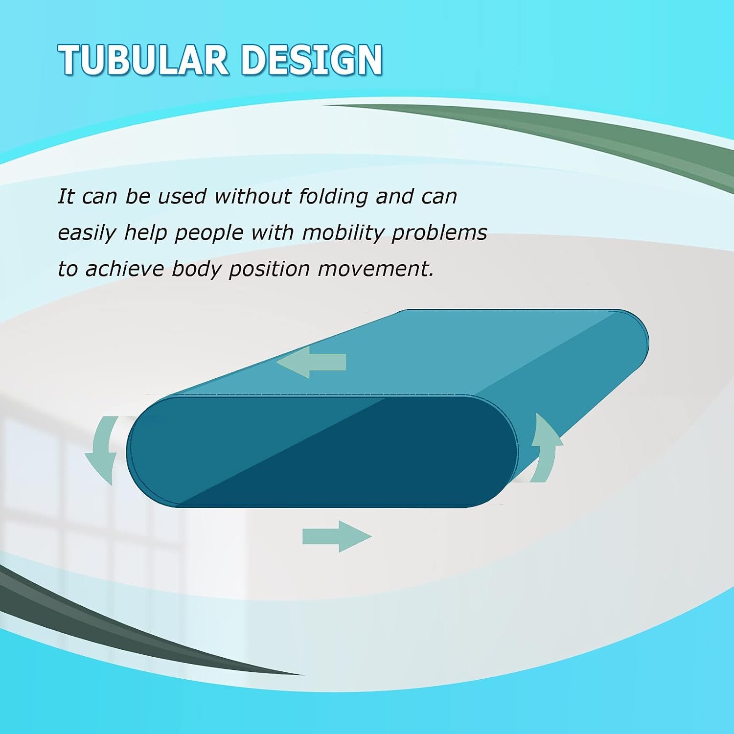 LOSCHEN Tubular Slide Sheet for Elderly Transfer, Sliding Draw Sheets to Assist Moving Elderly - for Cars, Vehicles, Wheelchairs and Bed Transfers - Hospitals & Home Care (Lake Blue, 28"x28"(72x72cm)) - Image 2