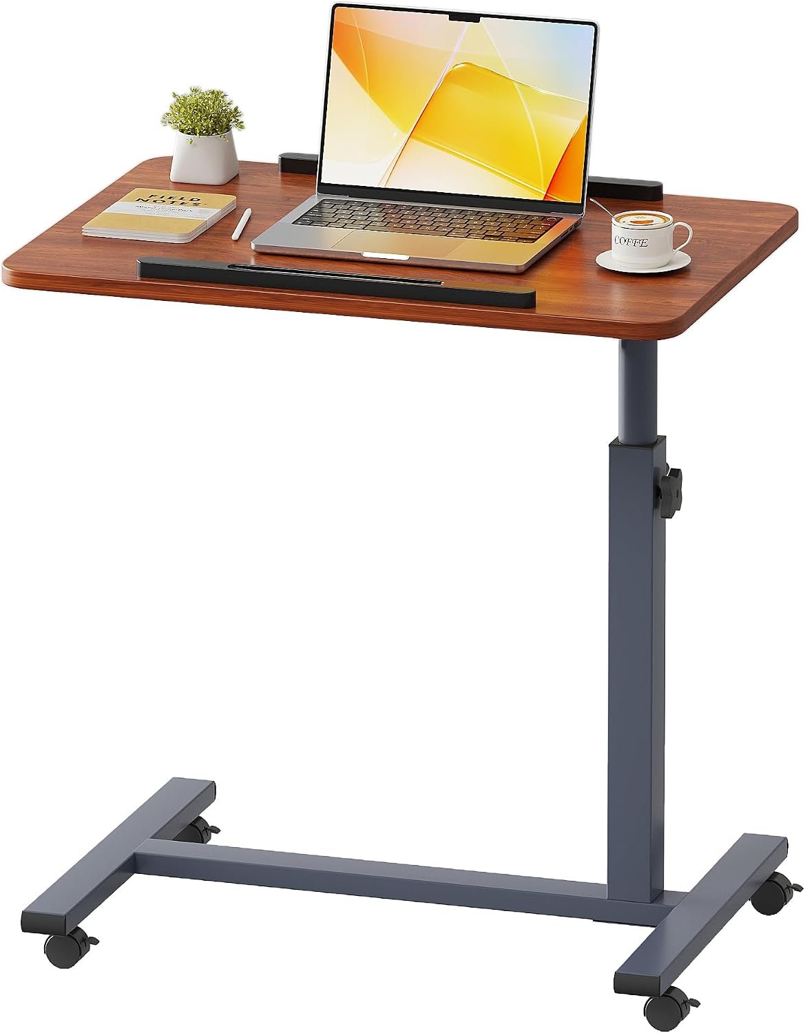 Furist Overbed Table with Wheels, H...