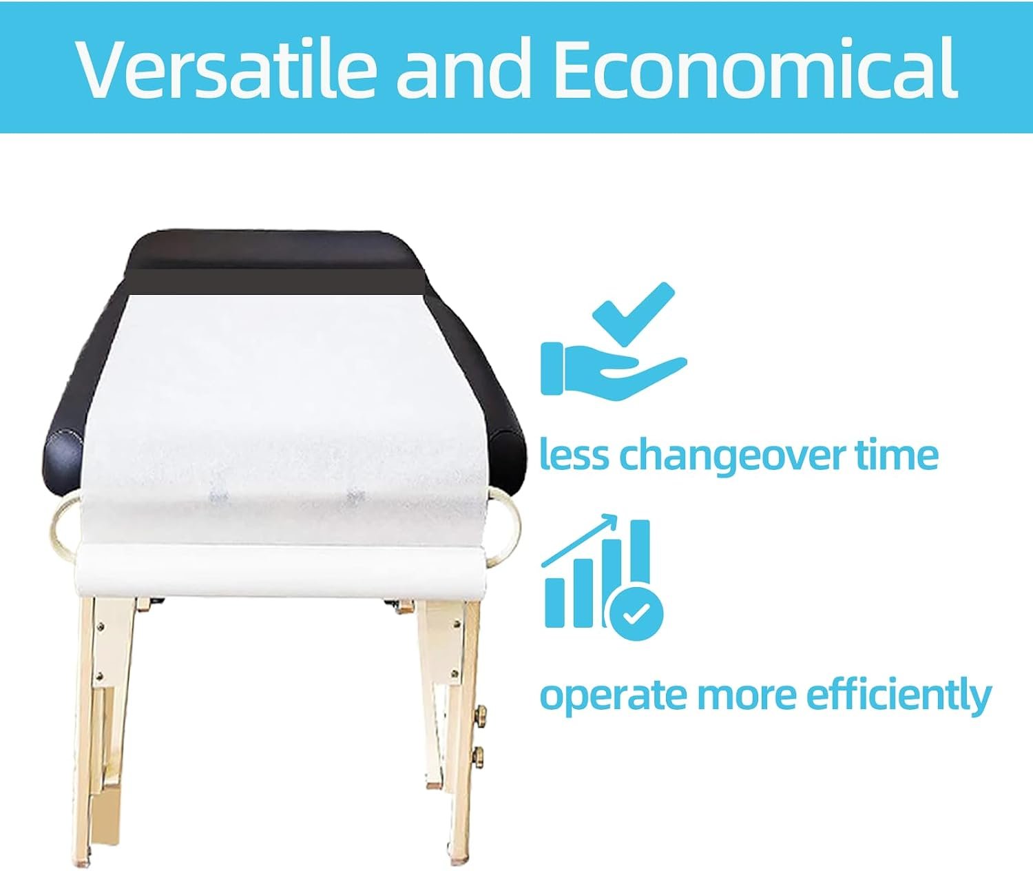 Jointown Exam Table Paper, Crepe Table Paper 21 in X 125 ft, Case of 12 Rolls-Barrier Protection-Independent Plastic Package-Hygienic, Disposable, Reliable For Medical, Exam And Chiropractic Tables - Image 3