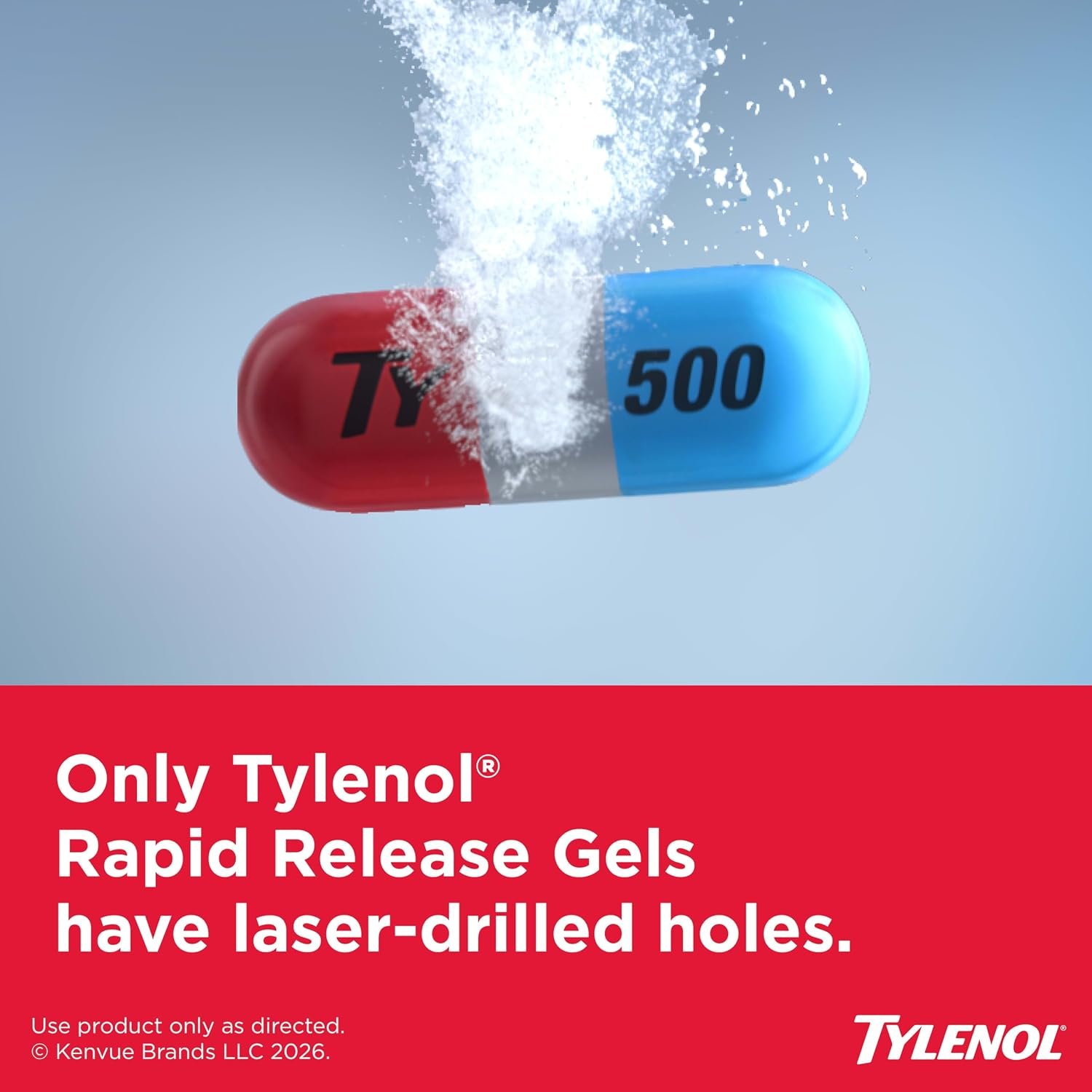 Tylenol Extra Strength Rapid Release Gels, 500 mg Acetaminophen, 100 Ct - Image 3