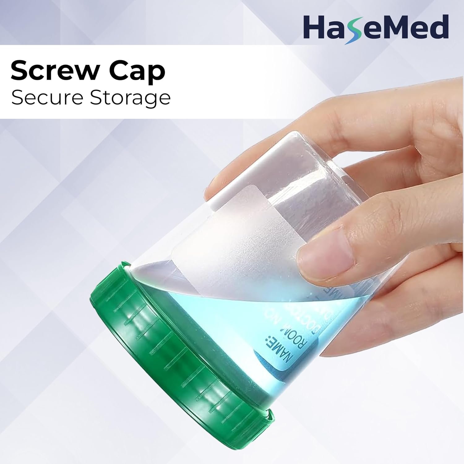 Disposable Specimen Collection Cups with Green Screw Cap – 125 ml | Leakproof Urine Sample Container with Graduated Scale for Lab, Travel, and Personal Use - 20 Pack - Image 3