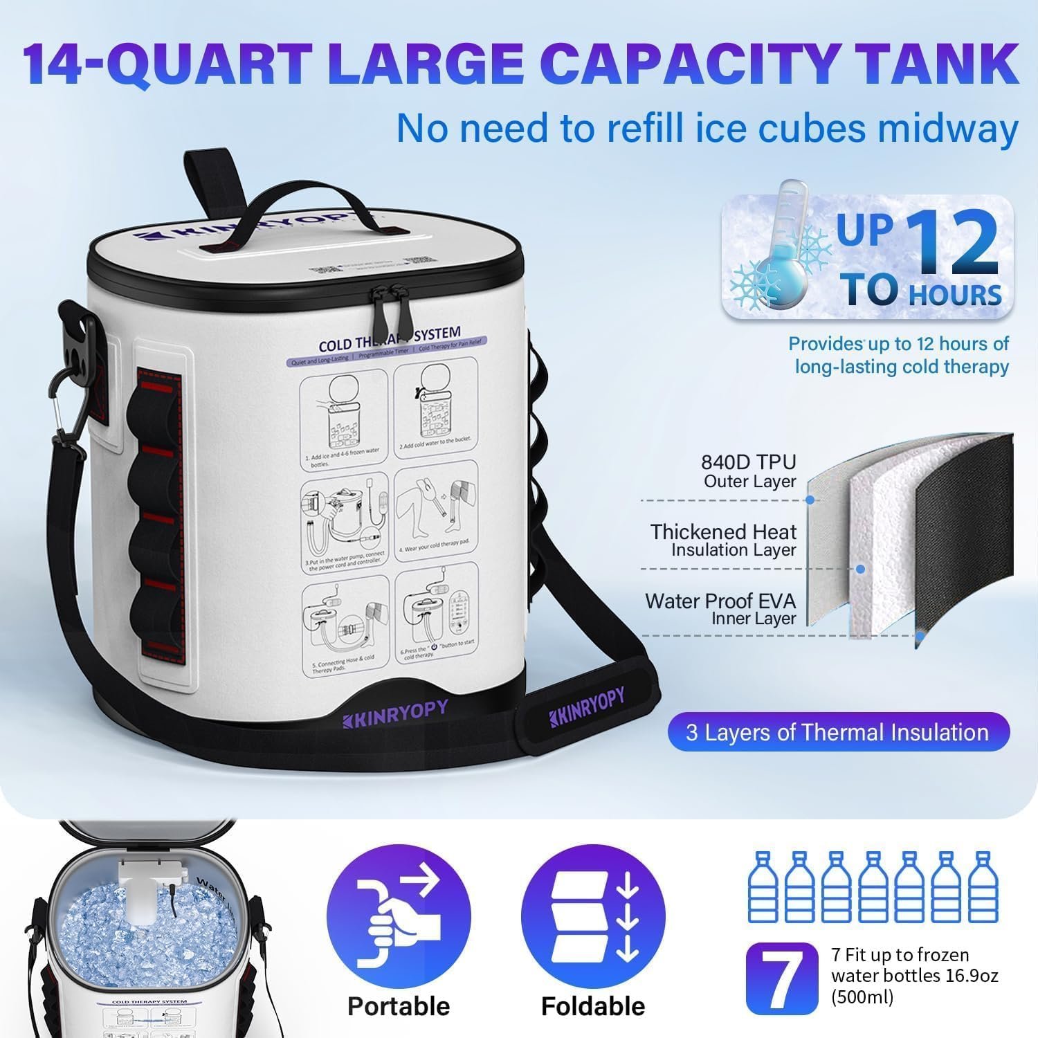 Ice Machine for Larger Knee Pad with Programmable Timer & Quiet Pump - Image 4