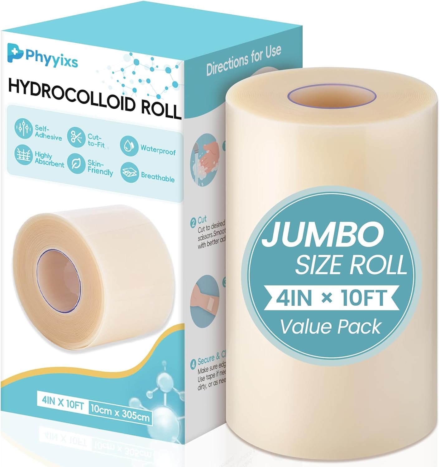 Hydrocolloid Roll(4in x 10ft) for W...