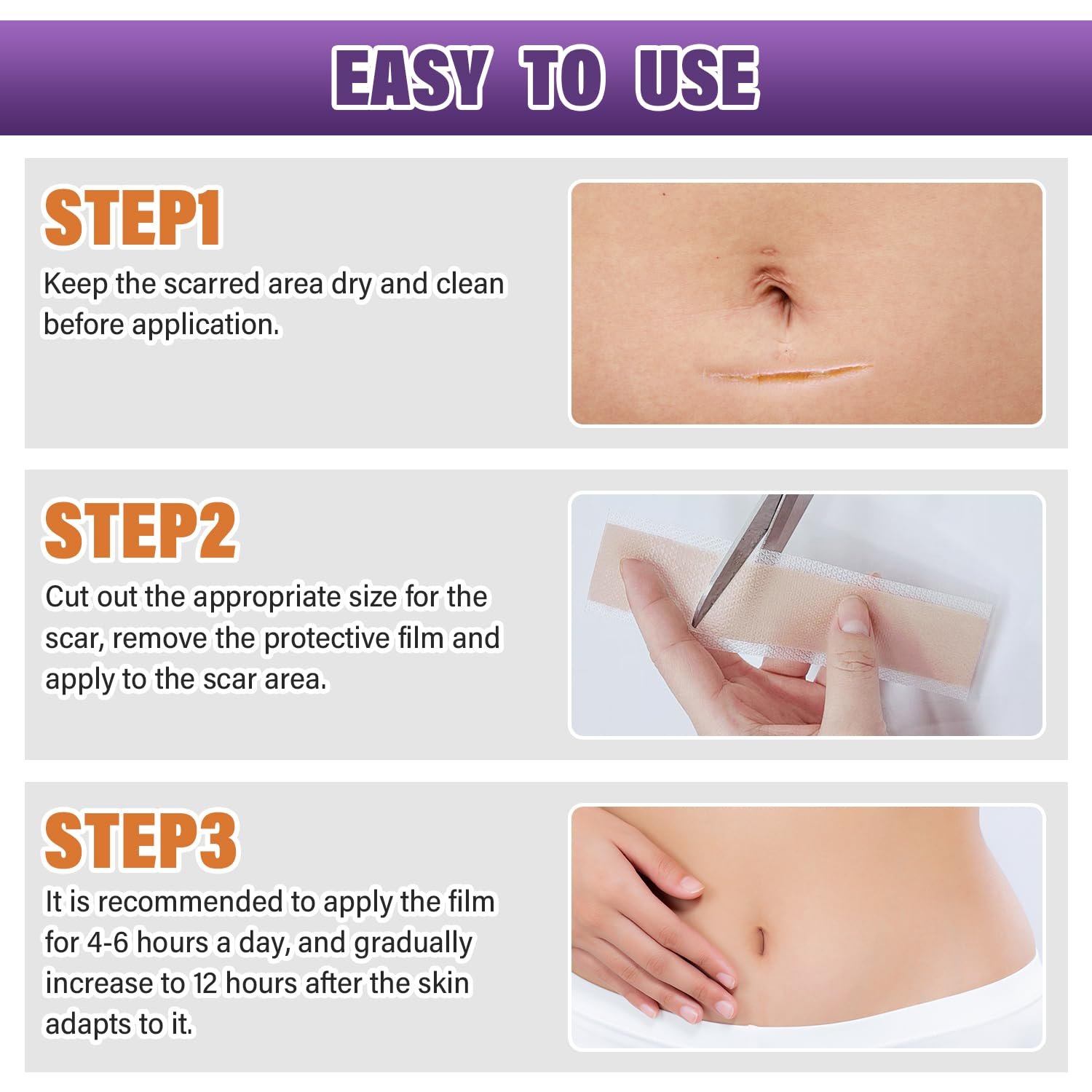 Silicone Scar Sheets, Medical Grade Silicone Scar Tape for Old & New Scars - Image 7