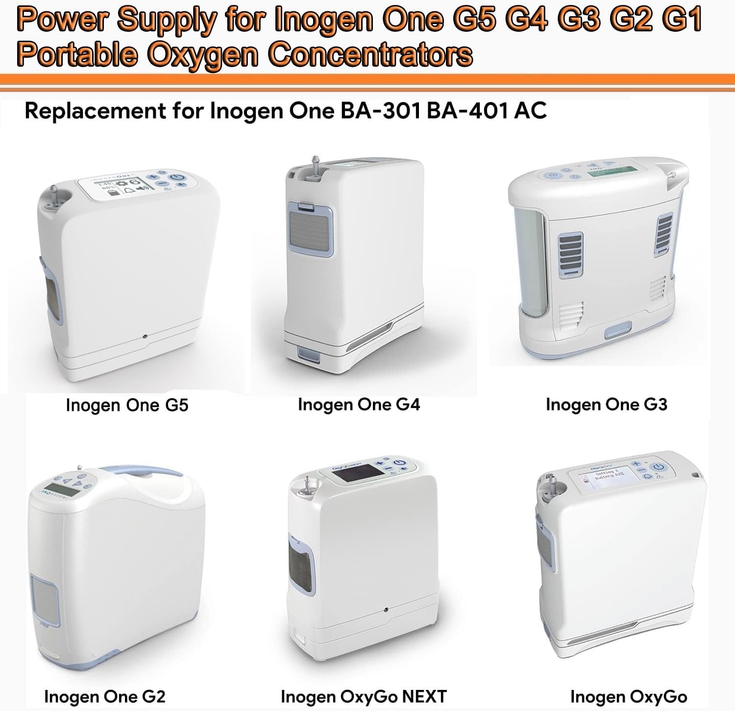 HUZUM Charger for Inogen One G1 G2 G3 G4 G5 Concentrator BA-301 BA-302 BA-303 BA-107 BA-106 BA-207 BA-503 BA-401 BA-403 BA-307 BA-306 Oxygen Concentrator Power Adapter Cord - Image 2