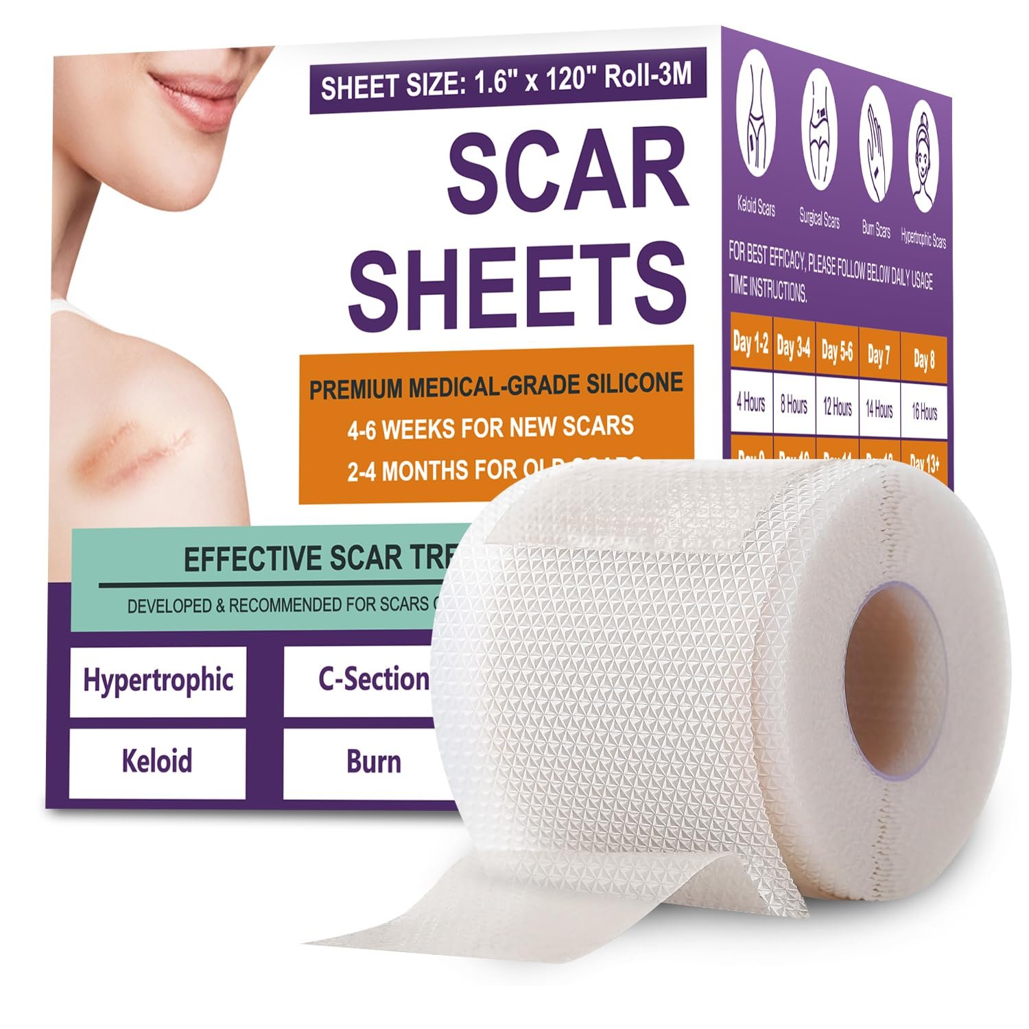 Silicone Scar Sheets, Medical Grade...