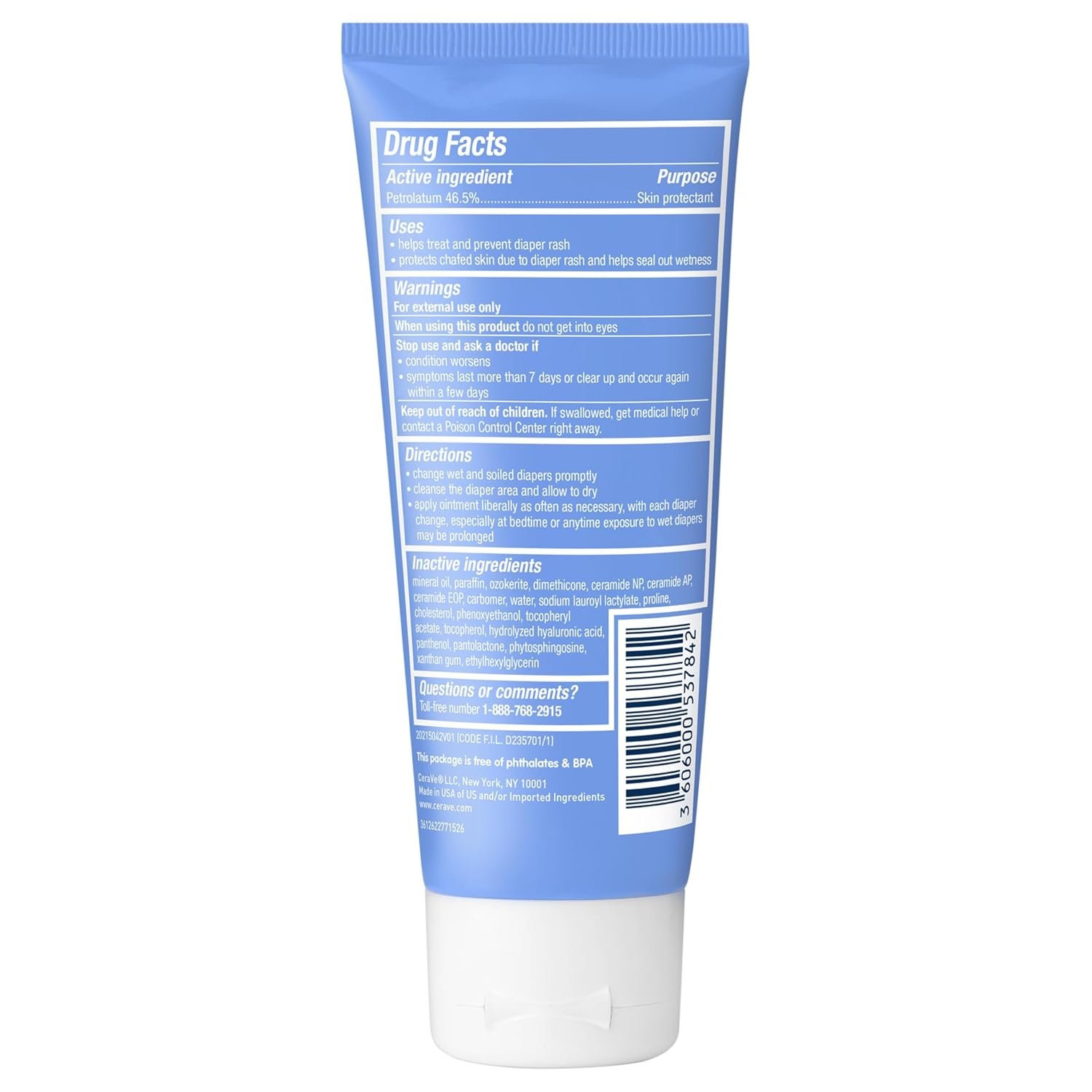 CeraVe Diaper Rash Cream, Baby Healing Ointment with Vitamin E, 3oz - Image 8