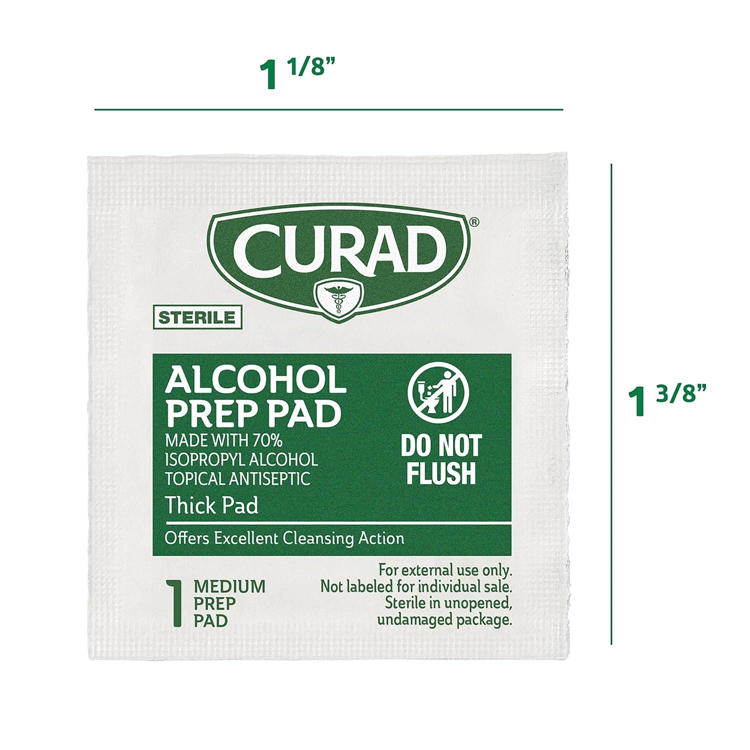 CURAD Alcohol Prep Pads, 400 Count, Medium 70% Isopropyl Alcohol Wipes, Individually Wrapped, First Aid Alcohol Swabs for Cuts & Scrapes, Medical Alcohol Pads - Image 5