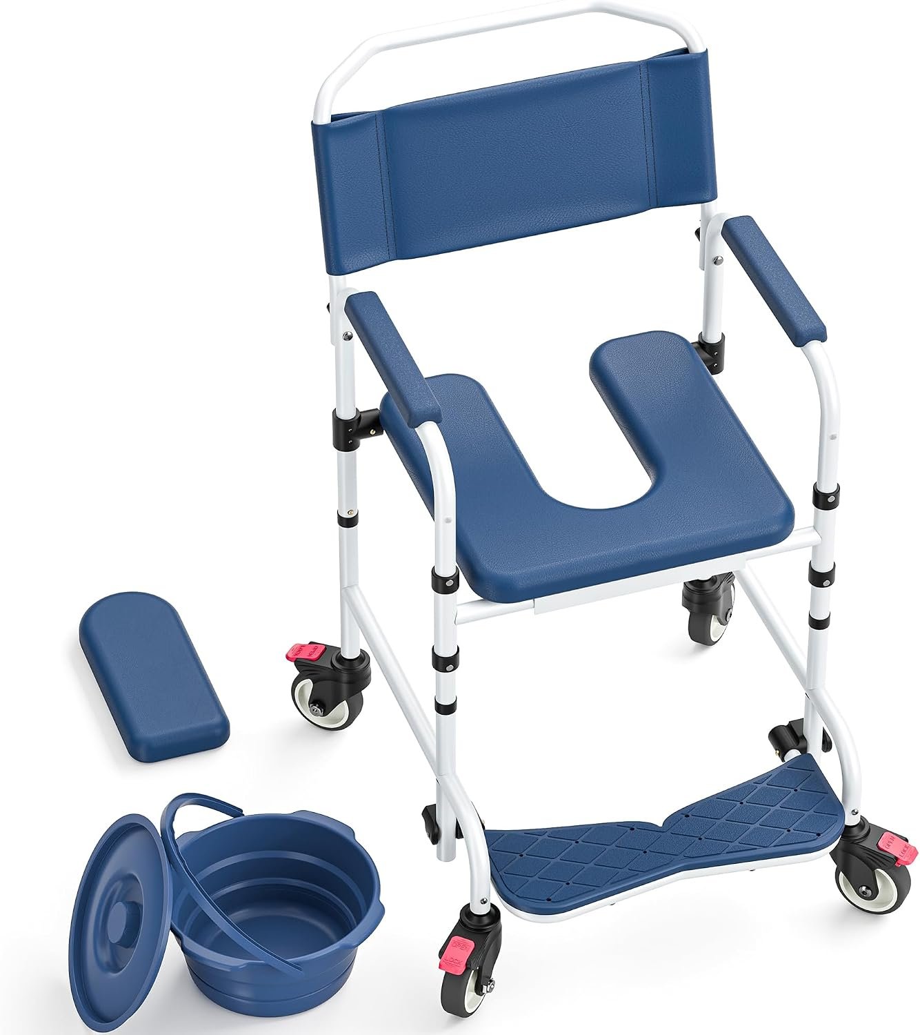Shower Chair with Wheels and Footre...