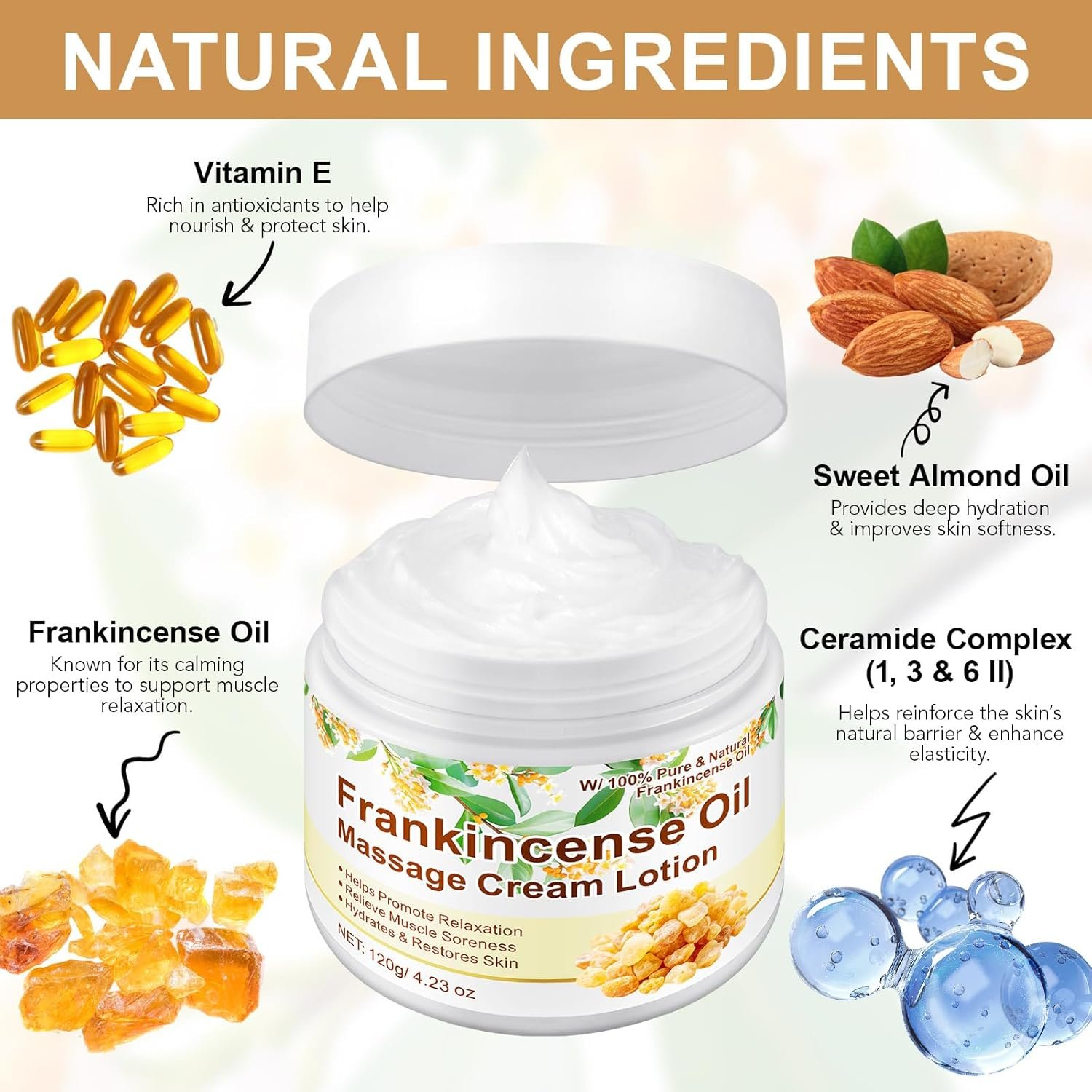 Frankincense Balm for Anti-Aging, Muscle Support – Deep Moisturizing Frankincense Cream for Sensitive Skin, Dry Skin – Skincare Moisturizer for Men & Women - Image 2