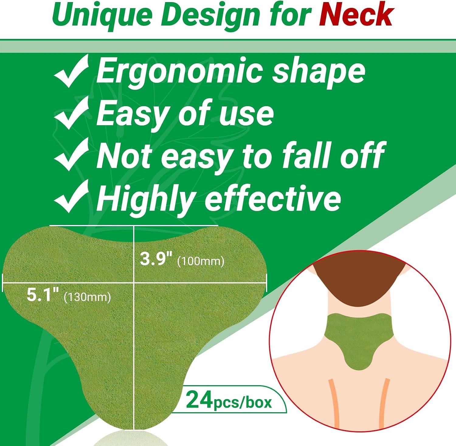 Neck Patches - 24 Count Warming Herbal Plaster Maximum Strength Heat Patches, 8 Hours Deep Heating Extra Strength Joint Soreness Soothing Patch for Neck, Knee, Back, Shoulder - Image 3
