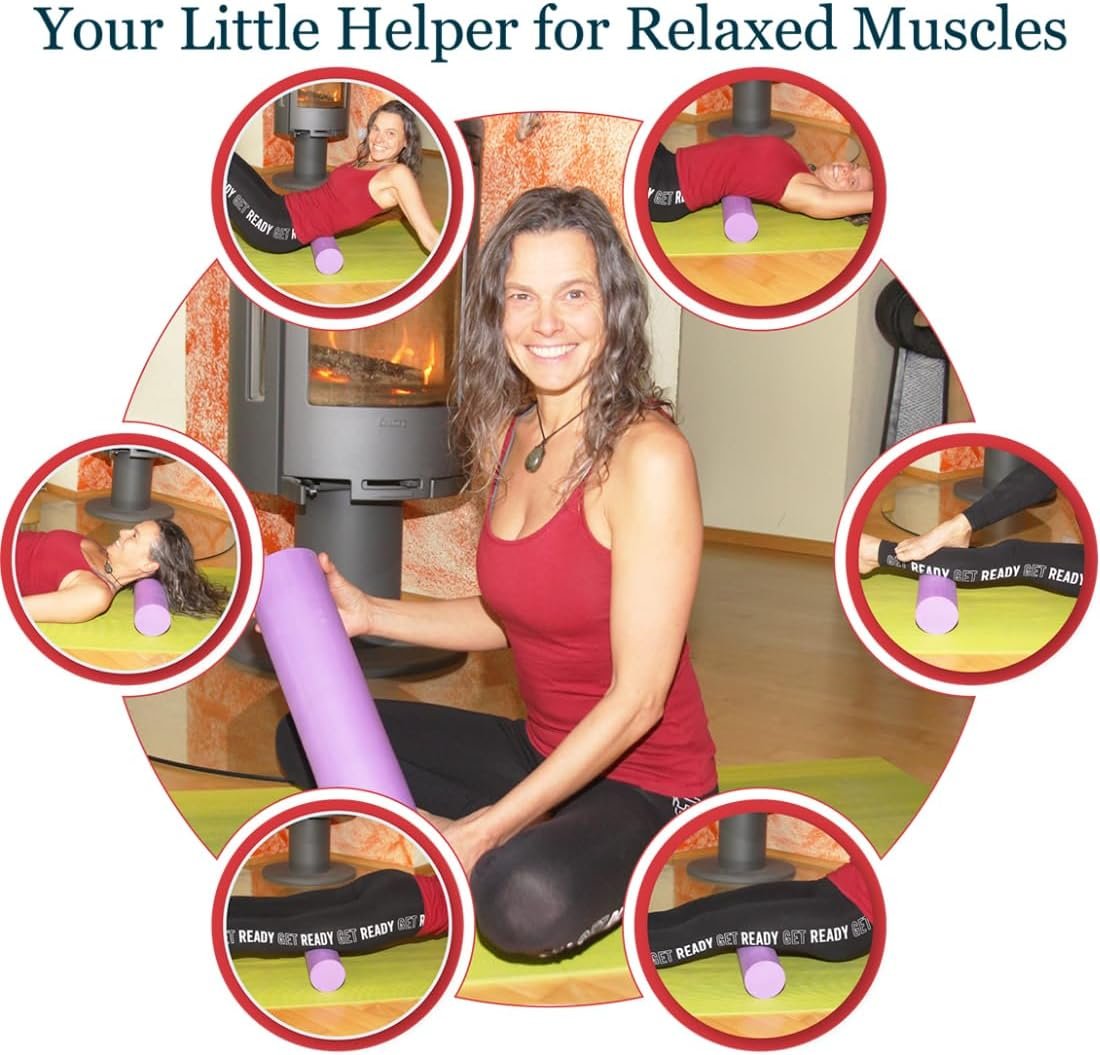 Small Size Medium-Hard Density EVA 4 Inch Foam Roller for Back &Leg Pain; Sore Muscle Recovery; Trigger Point Massage Roller Ø3.75x18inch Physical Therapy; Helps as Spine Cracker Stretcher - Image 4