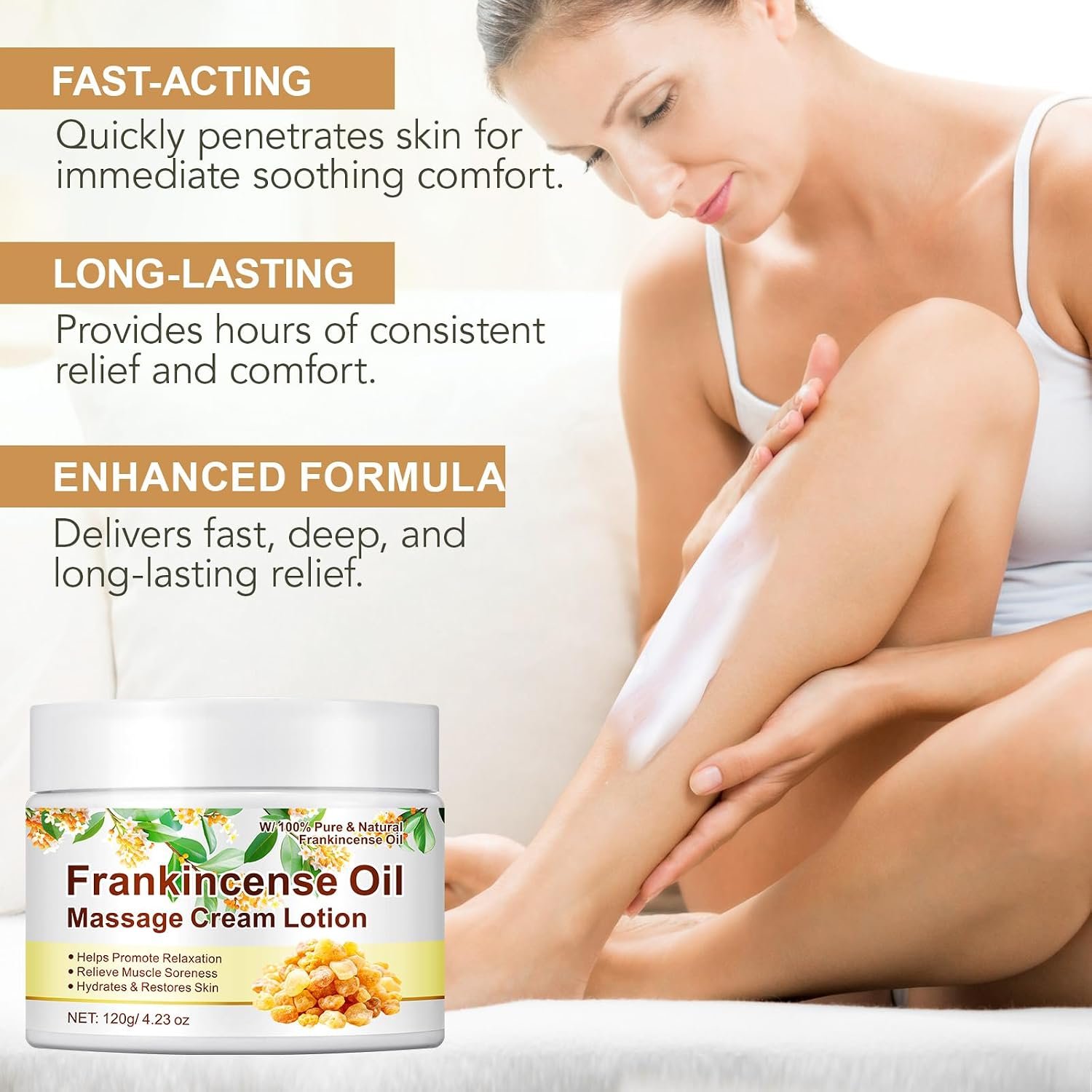 Frankincense Balm for Anti-Aging, Muscle Support – Deep Moisturizing Frankincense Cream for Sensitive Skin, Dry Skin – Skincare Moisturizer for Men & Women - Image 4