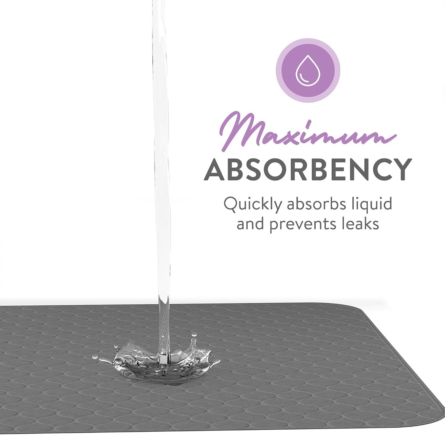 Inspire Underpads | Stain Hiding Gray Reusable Incontinence Bed Pads | Waterproof Mattress Pad | for Adults Babies and Dogs (34 X 36 - 6 Pack) - Image 7