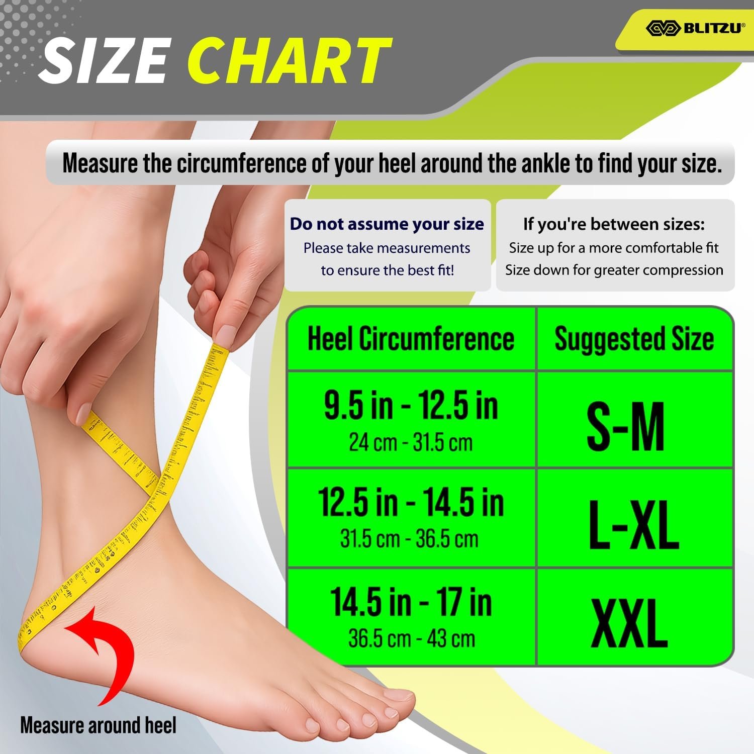 BLITZU Compression Socks for Plantar Fasciitis, Foot, Arch & Ankle Support - Image 6