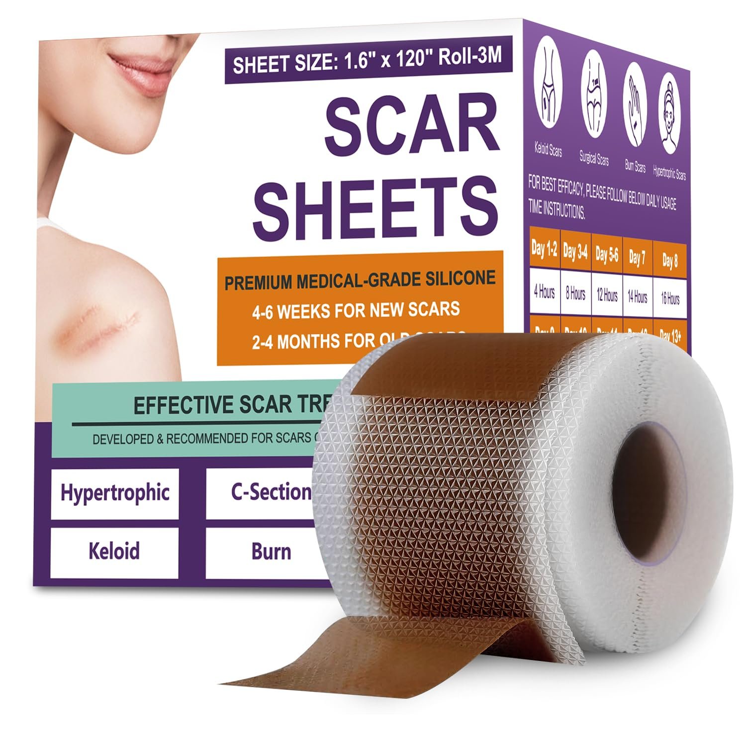 Silicone Scar Sheets, Medical Grade...