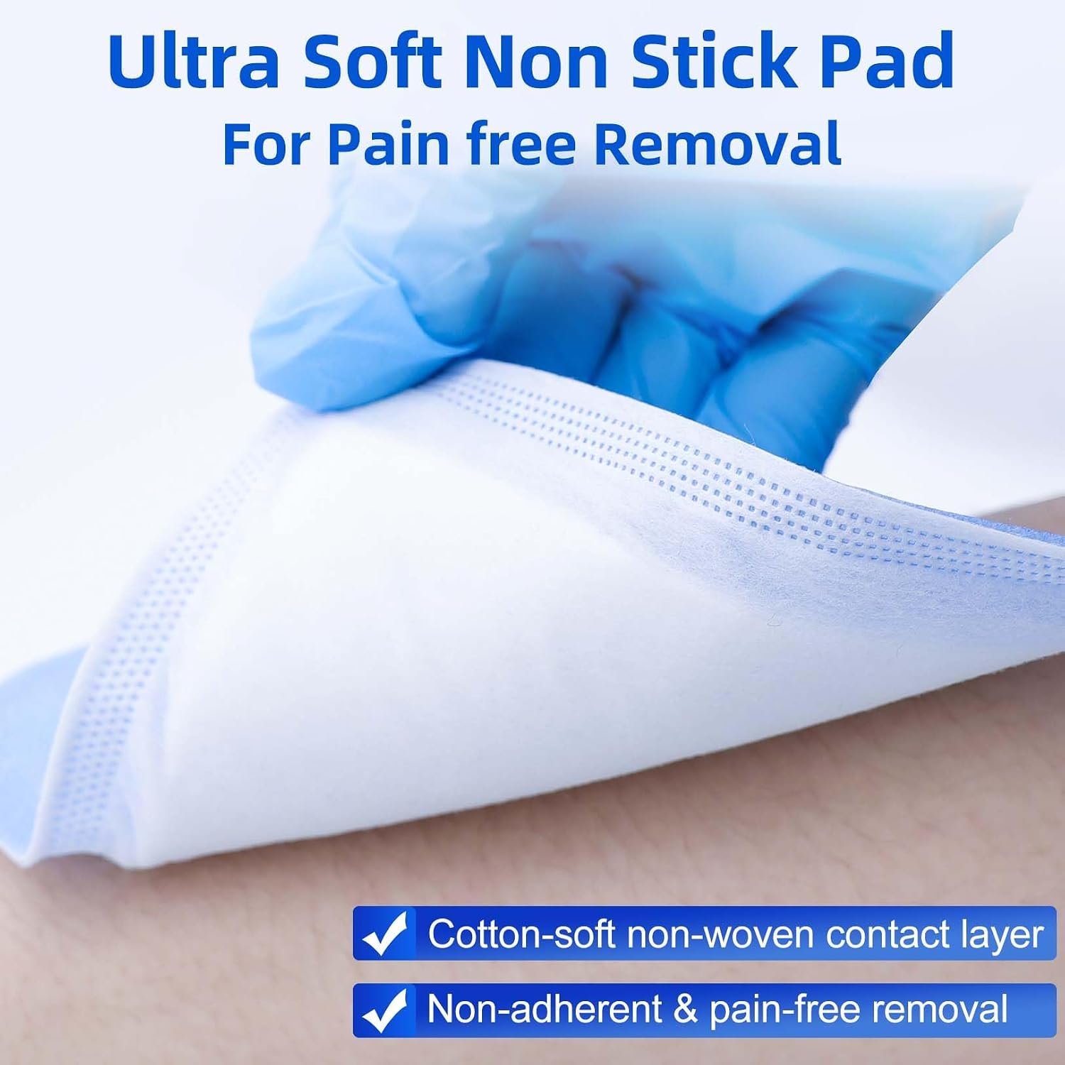 Niceful Super Absorbent Wound Dressing 5" x 5" (10 Pcs) – Sterile Non Stick Gauze Pads for Wound Care, Heavy Exudate Large Bandages for Pressure Ulcers, Bedsores, Diabetic Foot Ulcers - Image 4