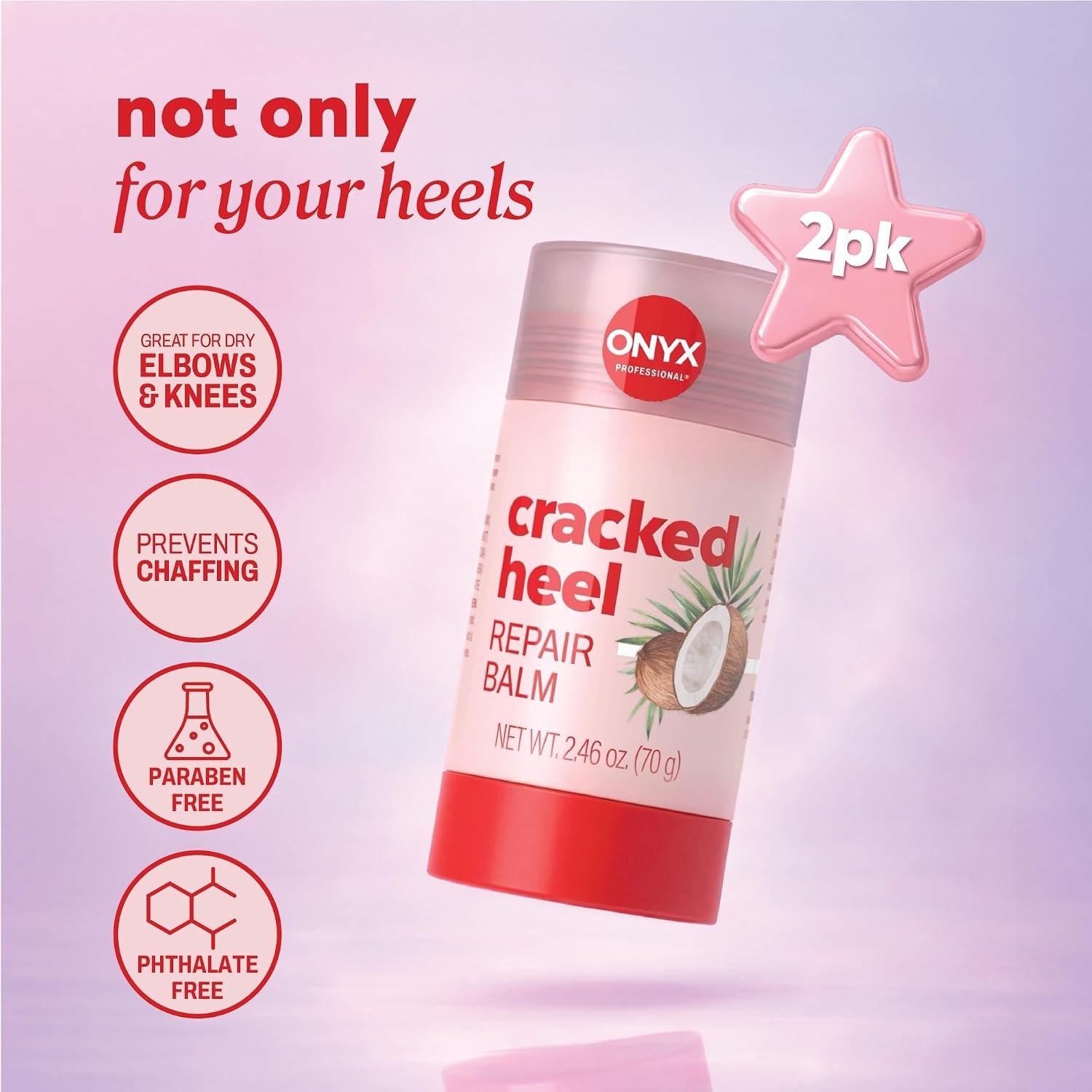 Onyx Professional Cracked Heel Treatment, Repairs Dry Heels, Coconut, 2 pk - Image 5