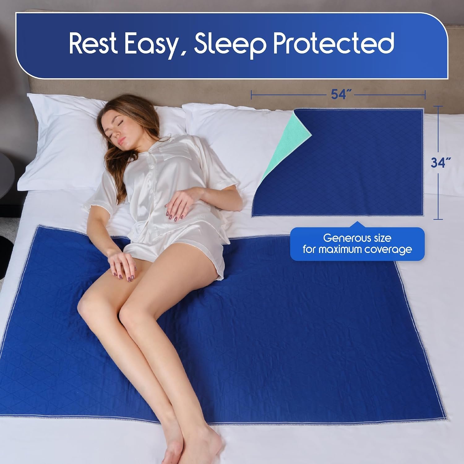 Inspire Waterproof Mattress Protector, Dark Colored to Hide Stains, Extra Large 34 x 54, Quilted Bed Pad for Incontinence Washable, for Adults and Kids - Image 4