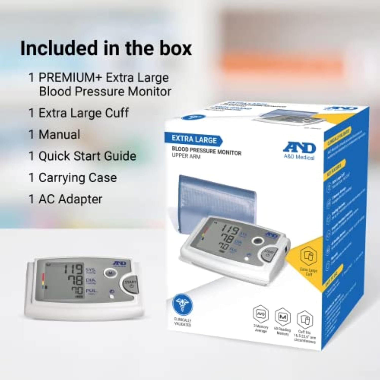 A&D Medical UA-789AC Blood Pressure Monitor for Home Use. Cuff 16.5-23.6" - Image 6