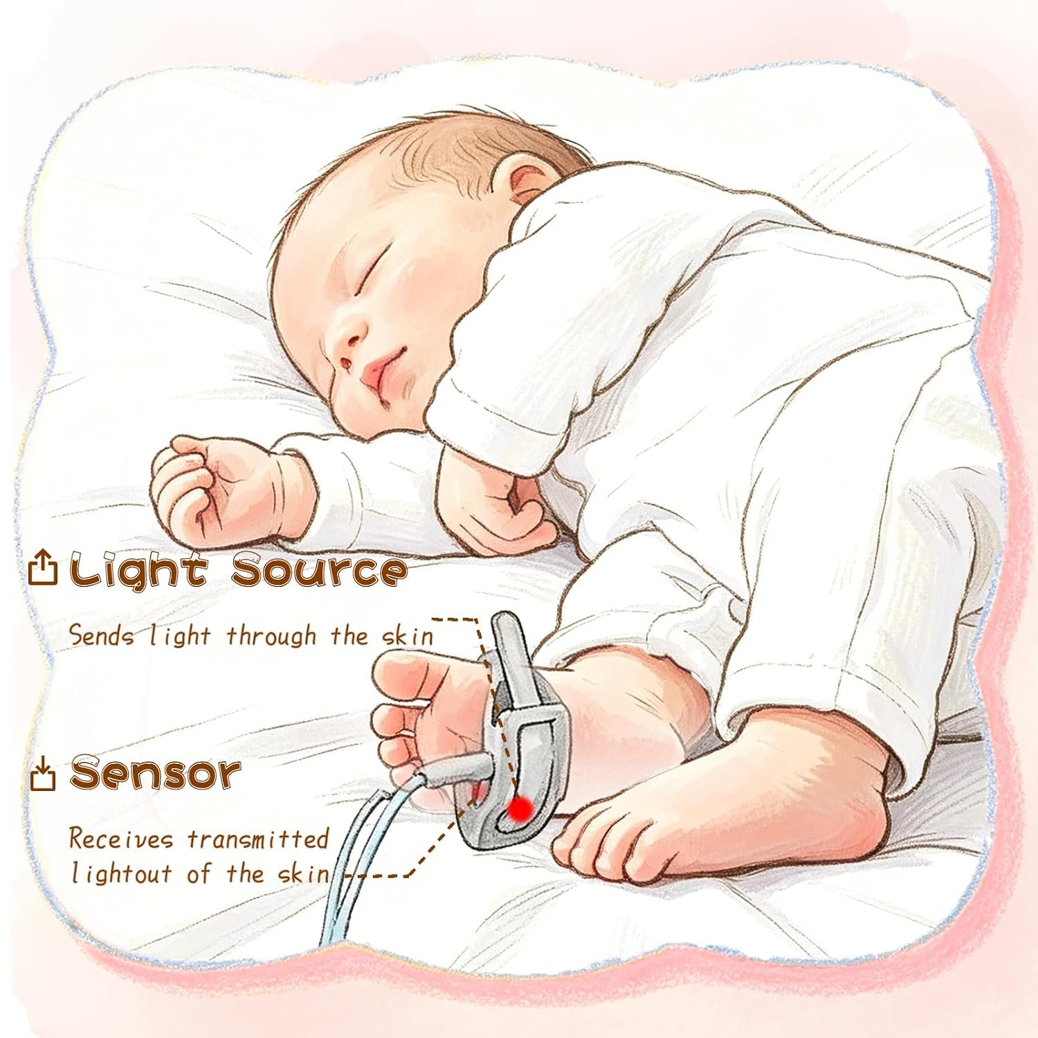 Continuous Pulse Oximeter Fingertip for Baby, Medical Grade Accuracy Oximeters Handheld Fast Spo2 Reading Kids Overnight Pulse Oximeters Pediatric Pulse Oxi with Heart Rate and Alarm - Image 6