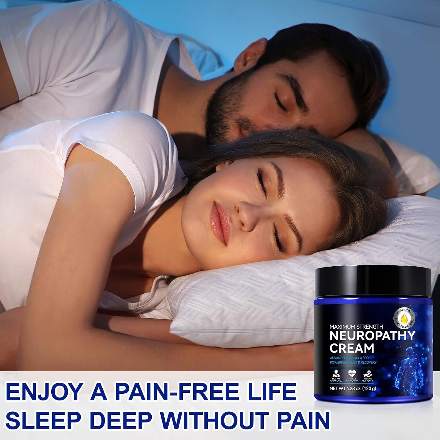 Neuropathy Cream for Feet, Legs & Hands – Lightweight, Plant-Based Formula with Cooling Comfort, 4 oz 1Pack - Image 3