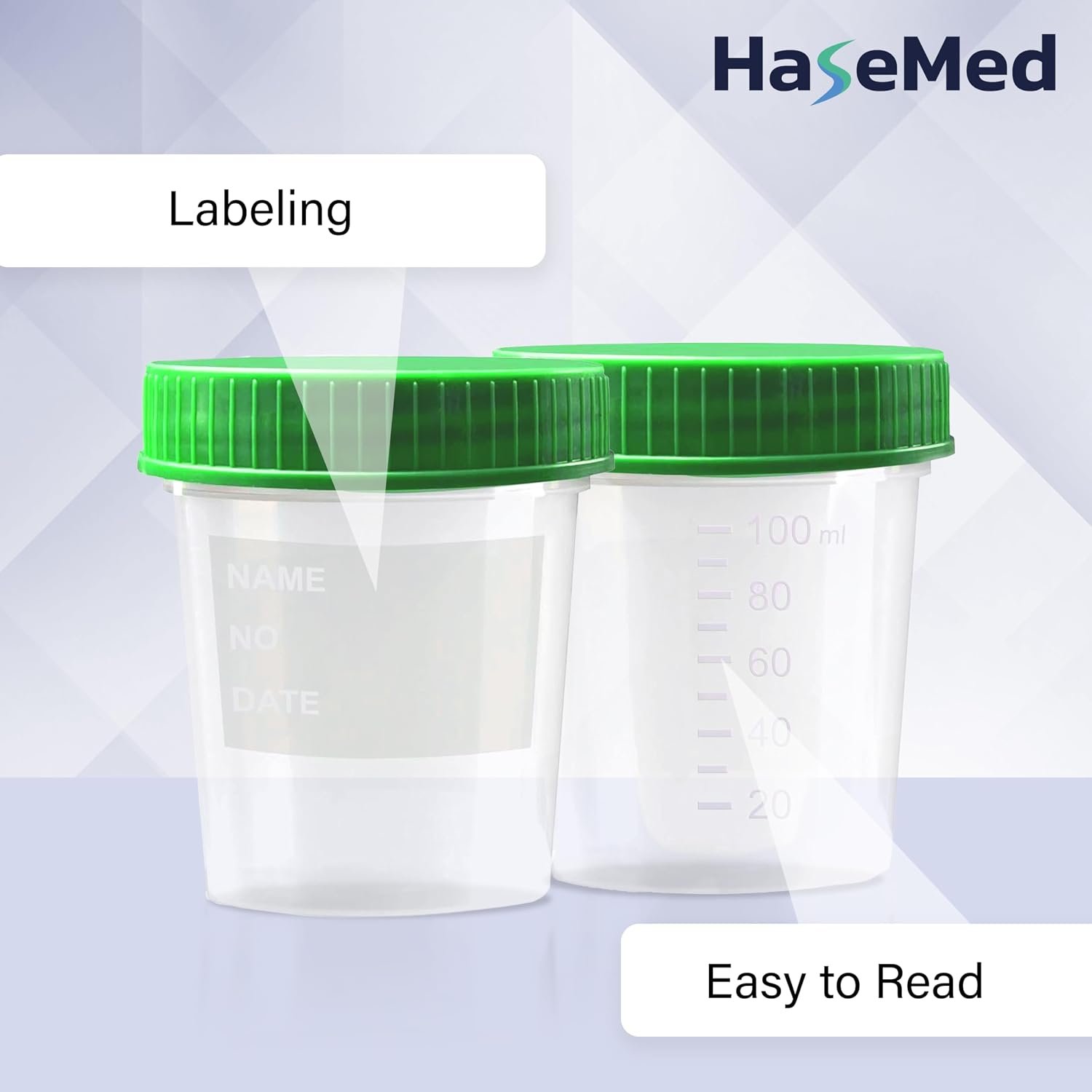Disposable Specimen Collection Cups with Green Screw Cap – 125 ml | Leakproof Urine Sample Container with Graduated Scale for Lab, Travel, and Personal Use - 20 Pack - Image 6