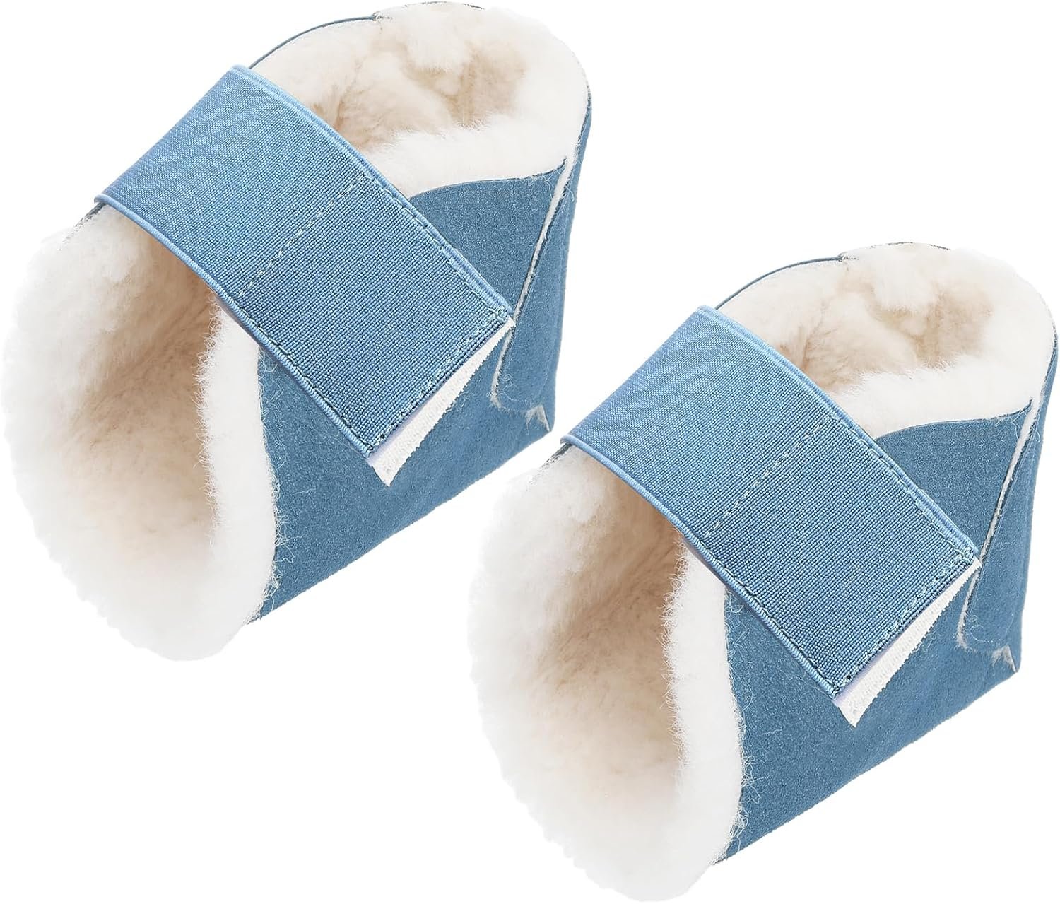 2 Pcs Sheepskin Heel Protectors for...