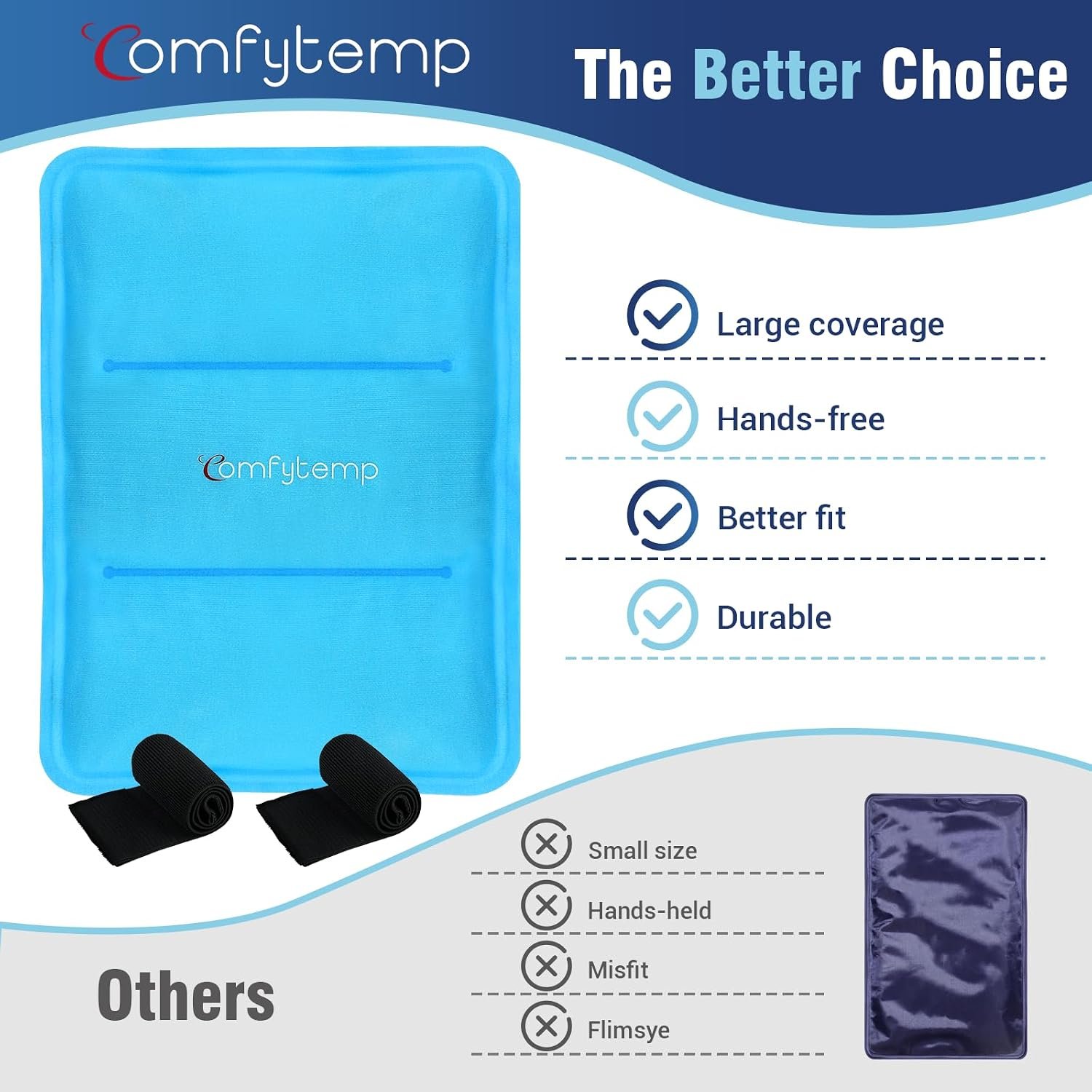 Comfytemp Ice Packs for Injuries Reusable, Large Hot Cold Gel Pack for Body - Image 6